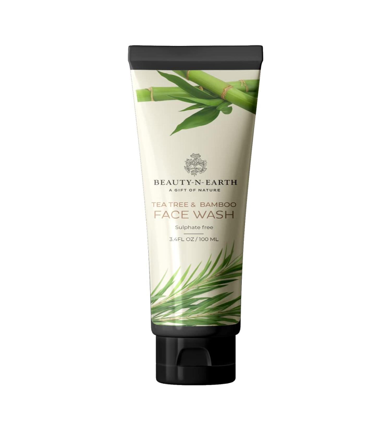 Buy BEAUTYNEARTH Tea Tree & Bamboo Facewash - Natural Paraben & Sulphate Free Face Wash for All Skin Types - 100ml (Men & Women) - International Shipping - Buy Online on GoSupps.com