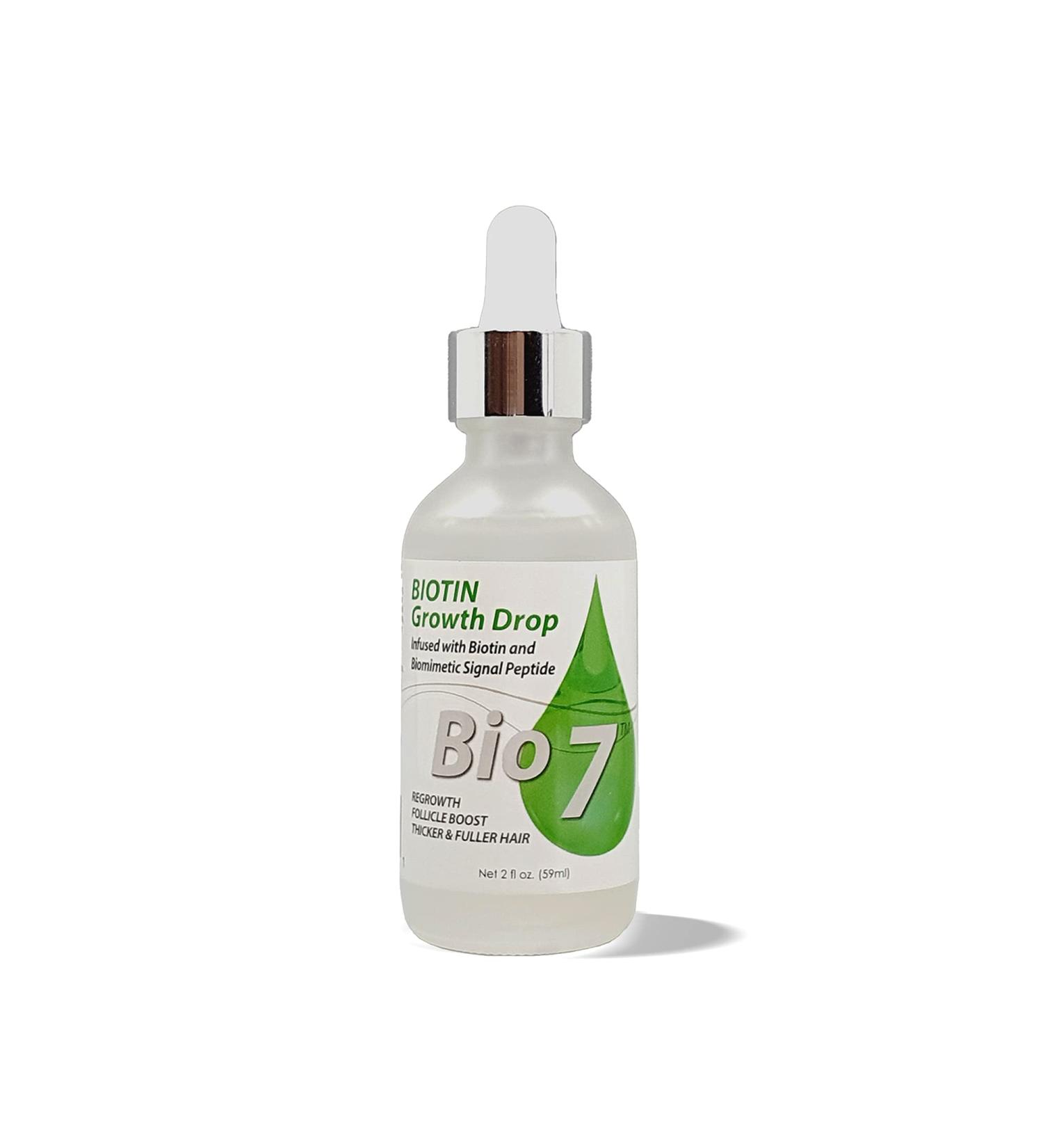 BIO7 Biotin Growth Drop with Biomimetic Signal Peptide - 2 Fl Oz | Improve Hair Loss Appearance for Longer, Thicker Hair | Boost Follicle Growth Naturally - Buy Online on GoSupps.com