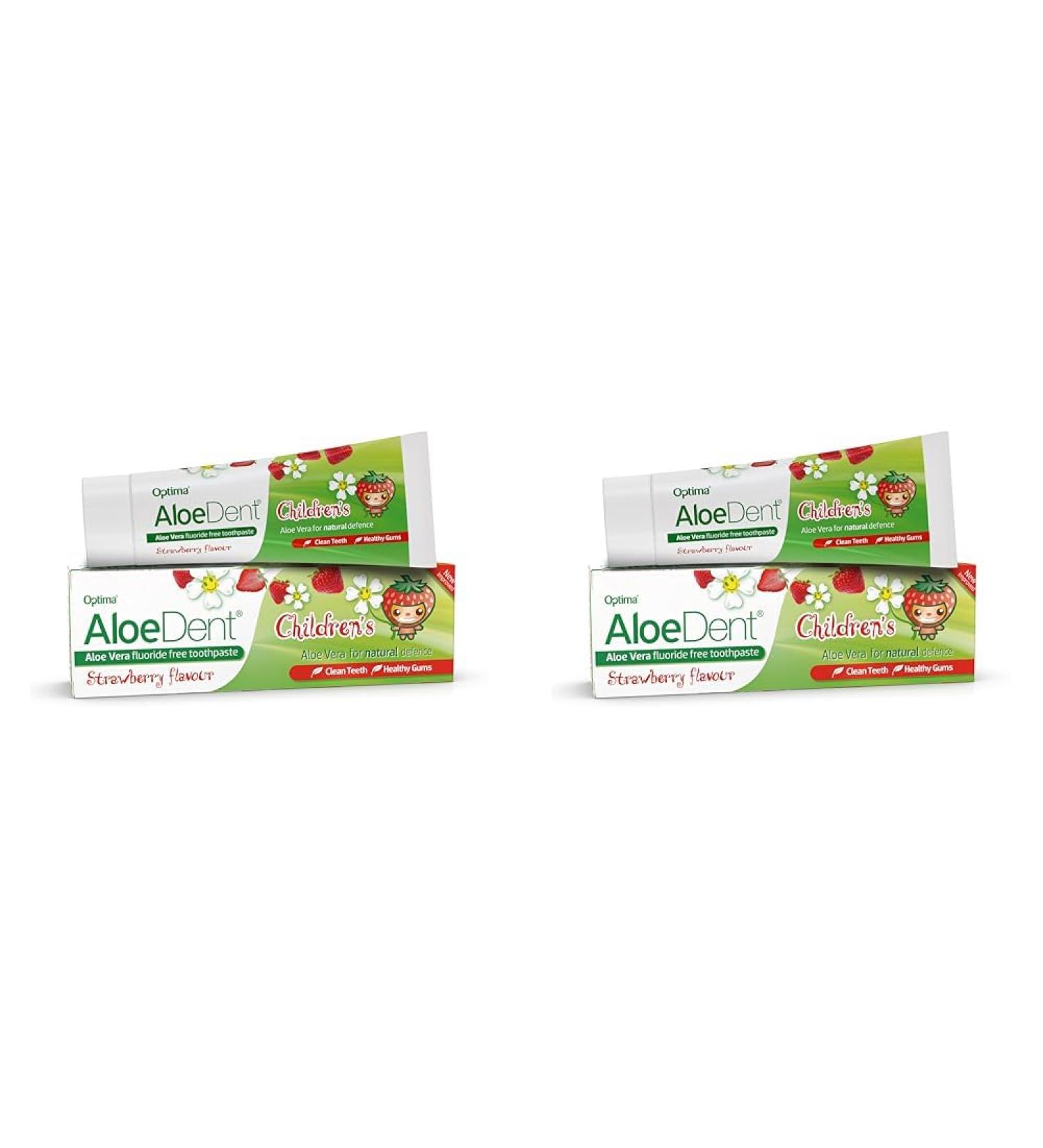 Aloe Dent Children's Aloe Vera Toothpaste Fluoride Free Natural Action Vegan Cruelty Free SLS Free Strawberry Flavour Healthy Gums 50 ml (Pack of 2) 50 ml (Pack of 2) Kids' Toothpaste - Buy Online on GoSupps.com