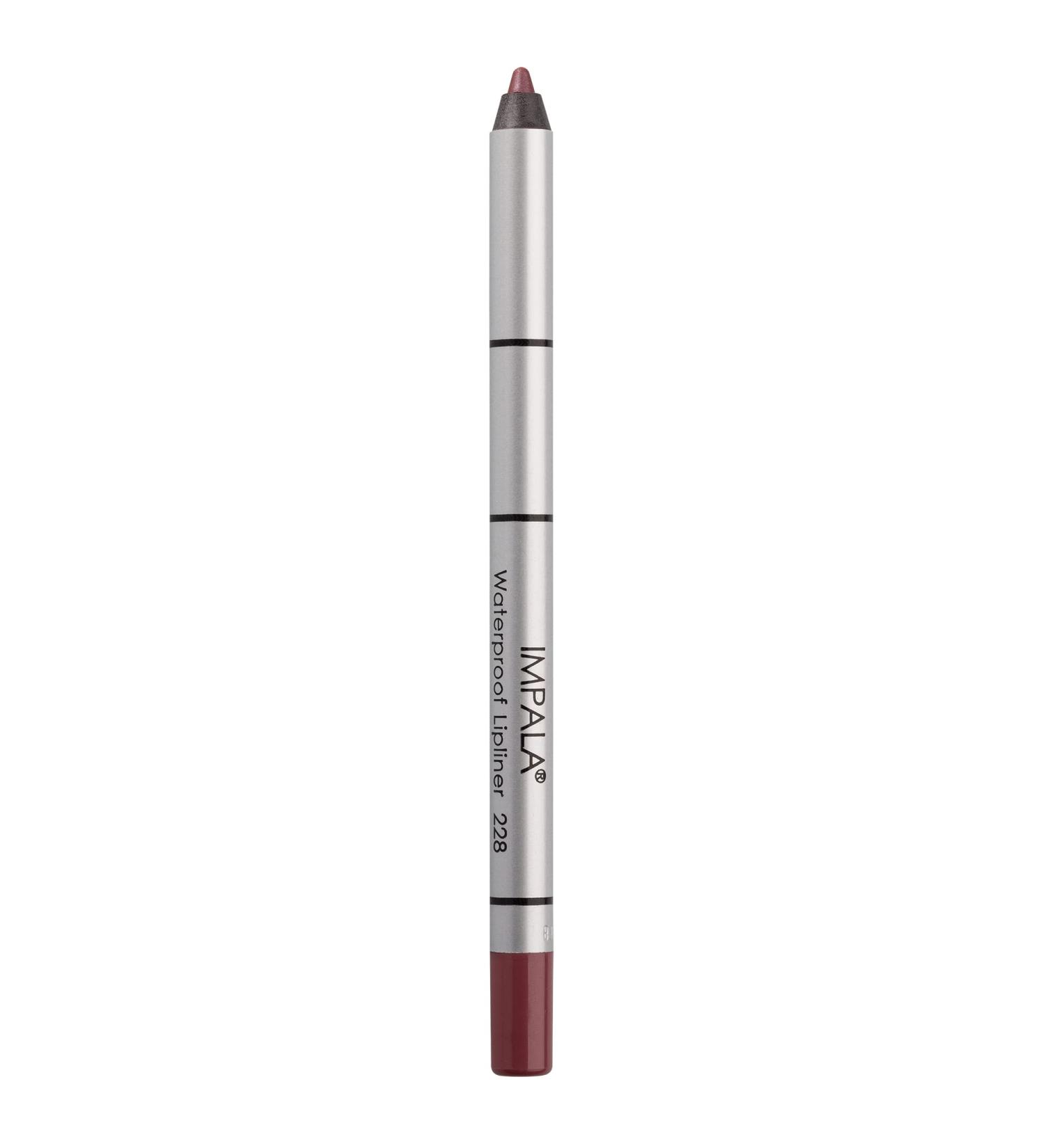 IMPALA | Creamy Waterproof Lip Pencil Pearl Dark Lilac Color 228 | Permanent Lip Liner | Waterproof Lip Pencil | Long-lasting Lip Liner | Volumizing Effect 228 Dark Lilac Pearly - Buy Online on GoSupps.com