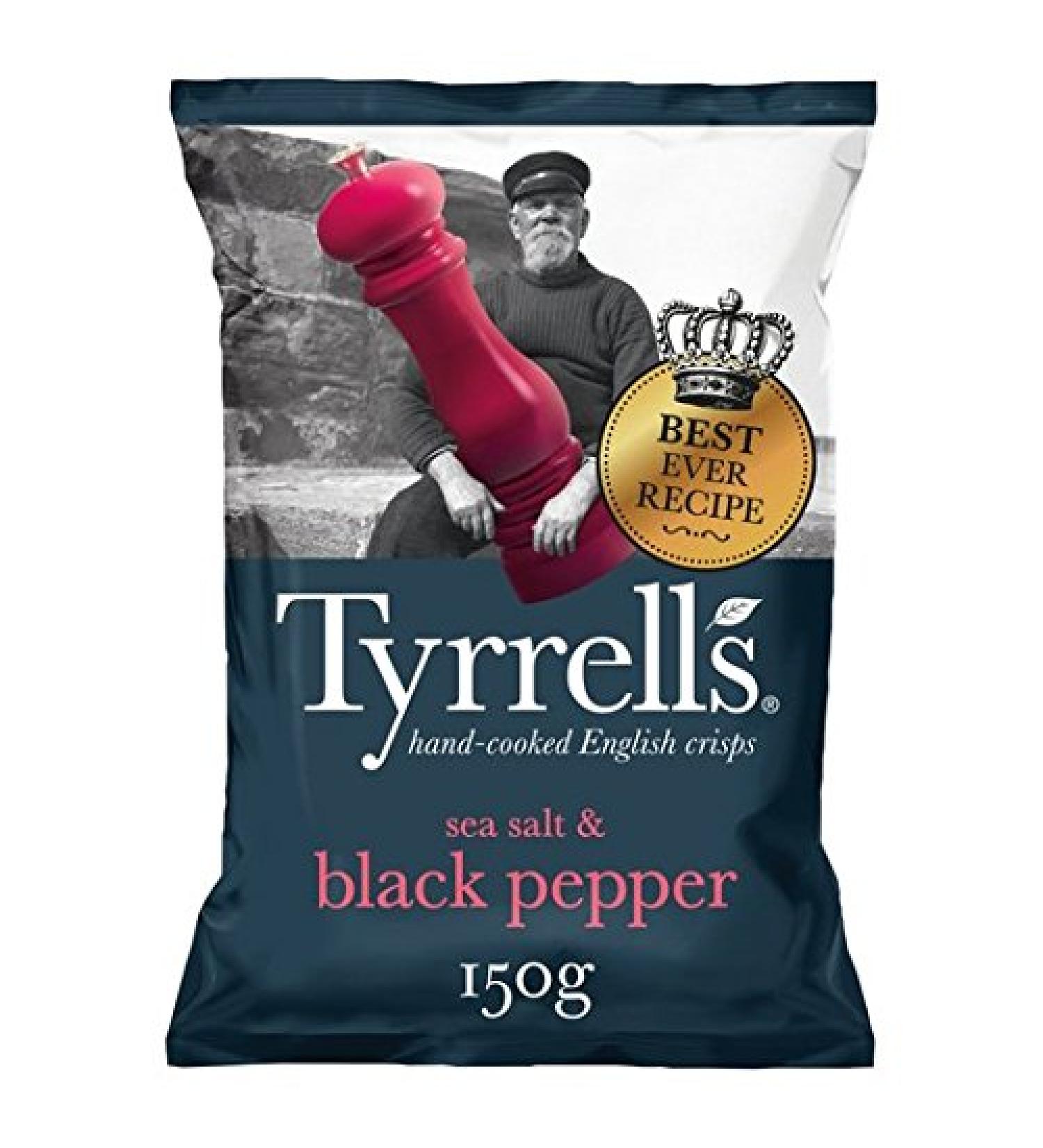 Tyrrell's Sea Salt & Black Pepper Chips 150g