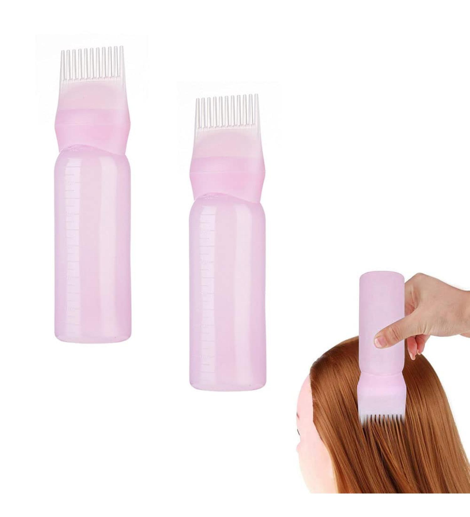 Norhogo 2 Pieces Hair Dye Brush Bottle Root Comb Applicator - Pink - Buy Online on GoSupps.com