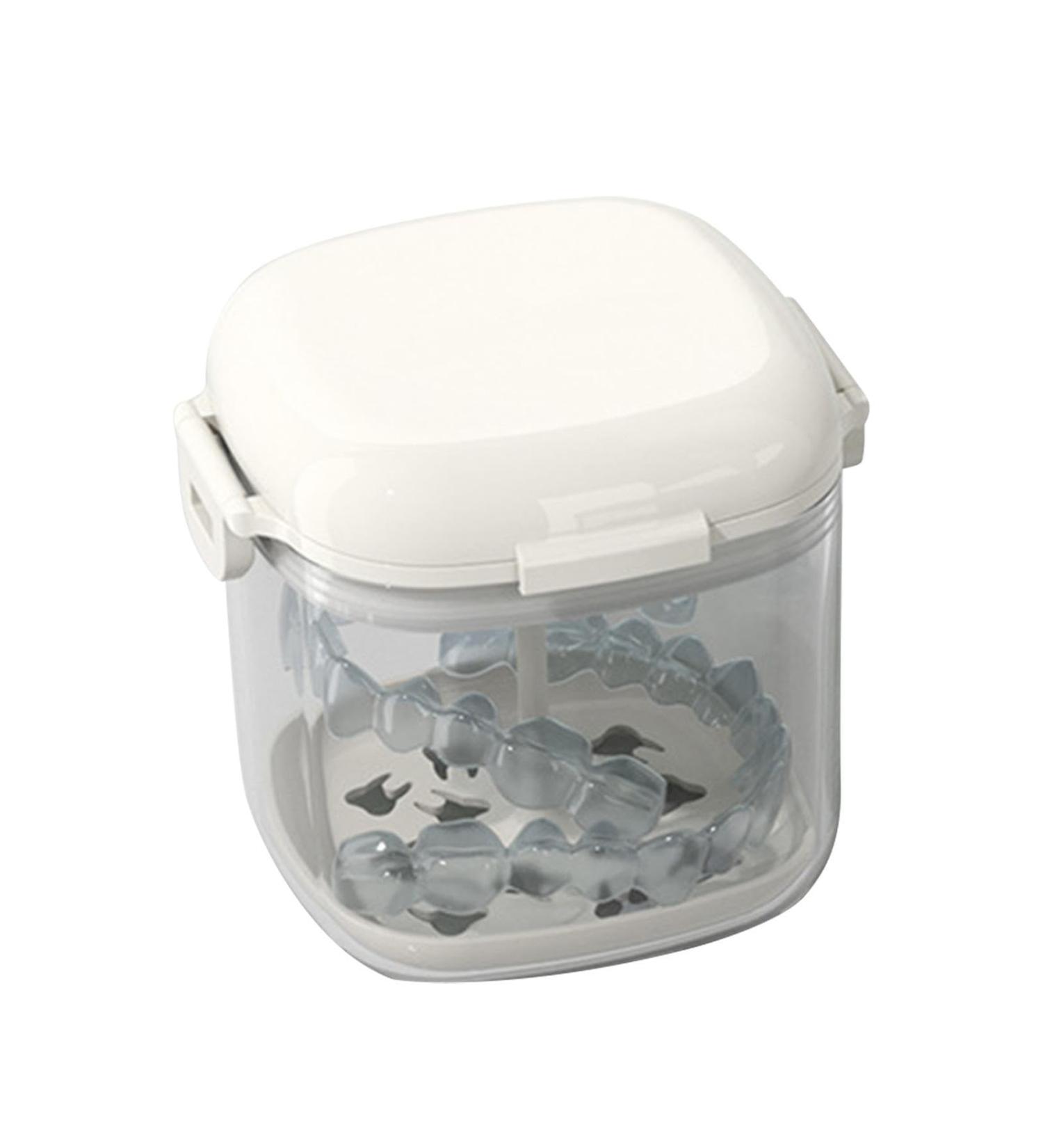 Mundschutzetui - Hierarchical Hollow Tedge-Aligner Case with Mirror Brush | Transparent Travel Utensils for Mouth Protection Night Protection & Oral Care | Zagaro White - Buy Online on GoSupps.com