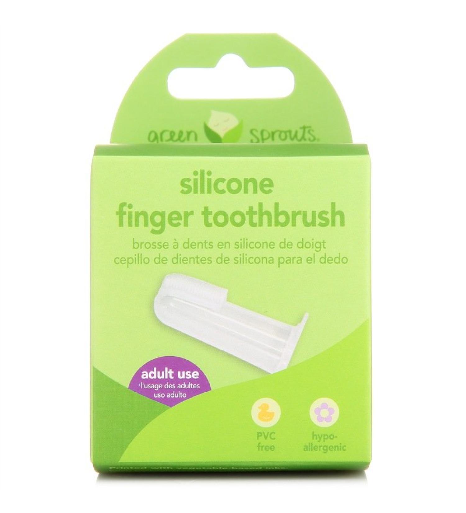 Buy Green Sprouts Silicone Finger Toothbrush | Soft & Safe for Baby Teething | International Shipping Available - Buy Online on GoSupps.com