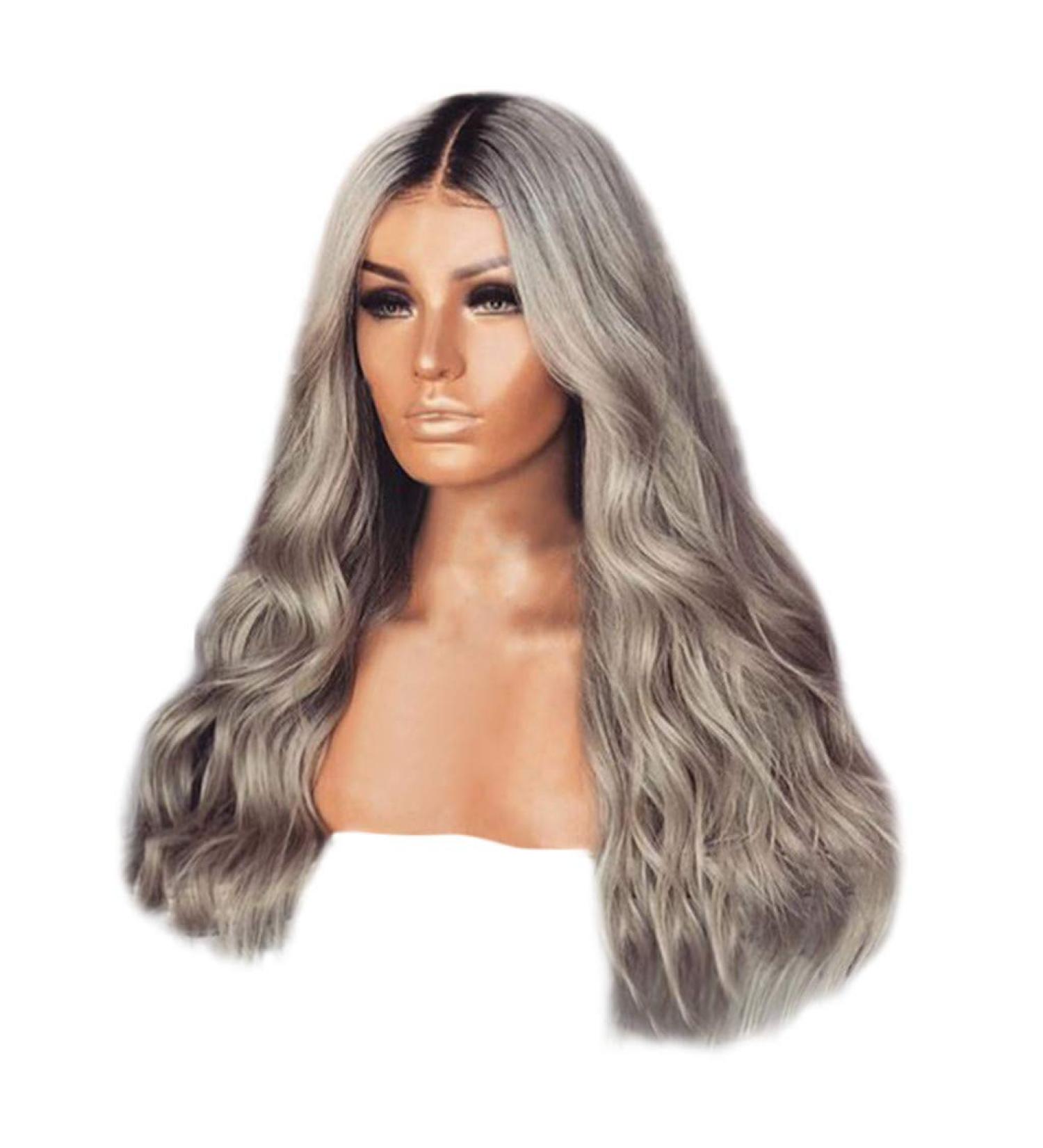 Shop Long Grey Wavy Wig for Women - Synthetic Brazilian Curly Hair Cosplay 50s 60s 70s 80s International Shipping Available - Buy Online on GoSupps.com