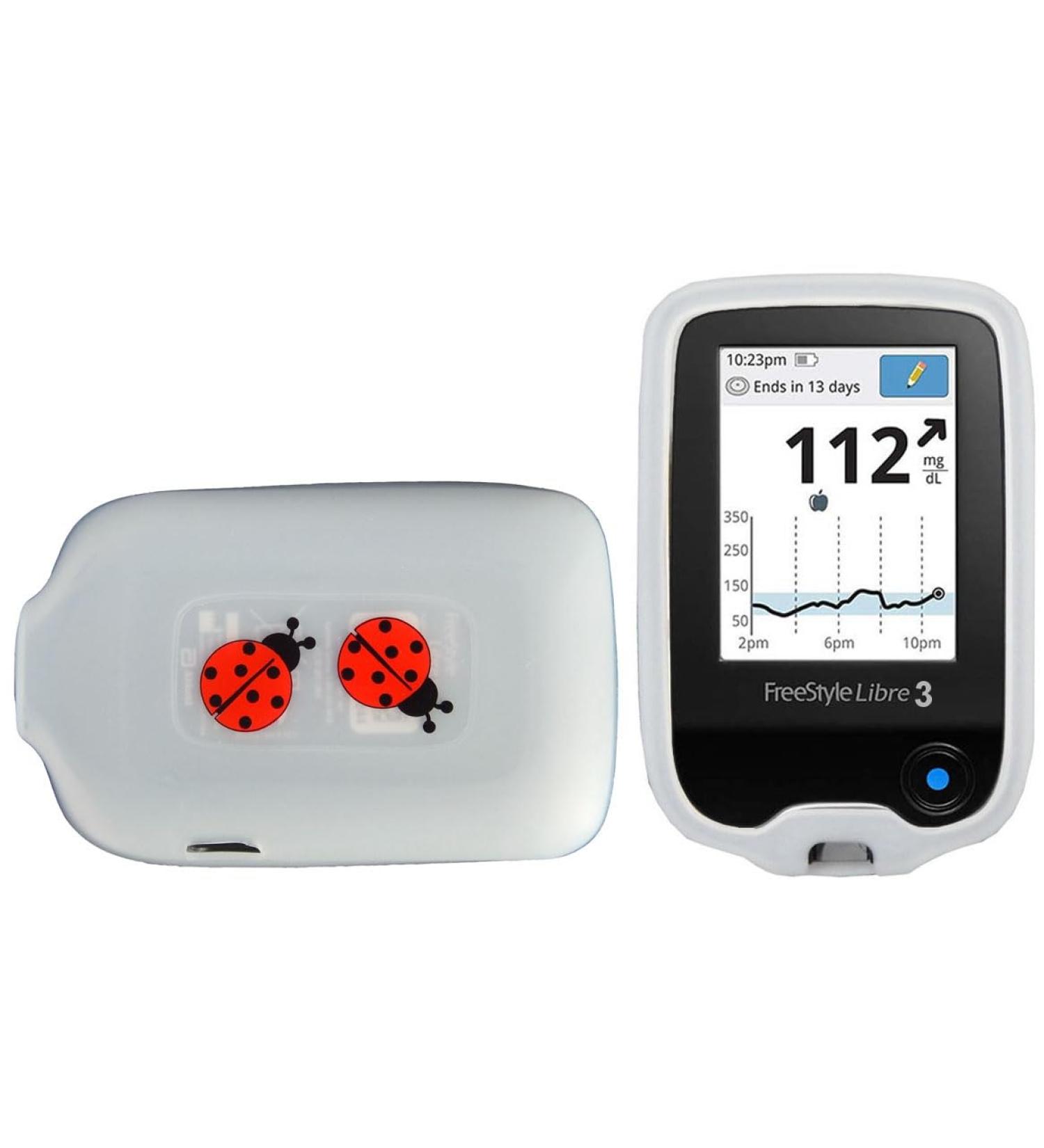 SNK Designed-Ladybug Silicone Case for Freestyle Libre 3 Freestyle Libre 2 (transparent)