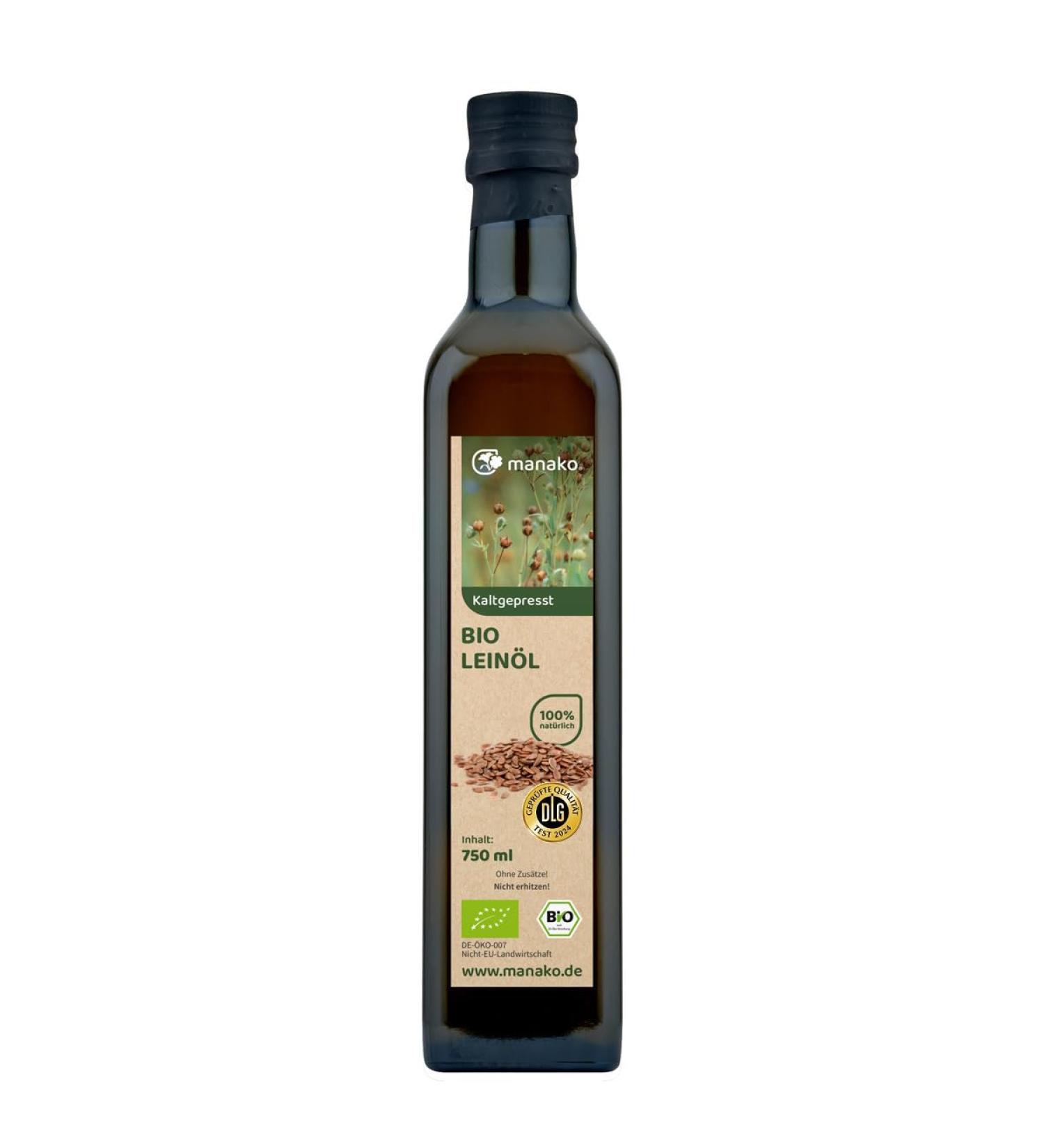 Buy Manako Organic Cold-Pressed Linseed Oil 750ml - 100% Pure & Natural - International Shipping - Buy Online on GoSupps.com
