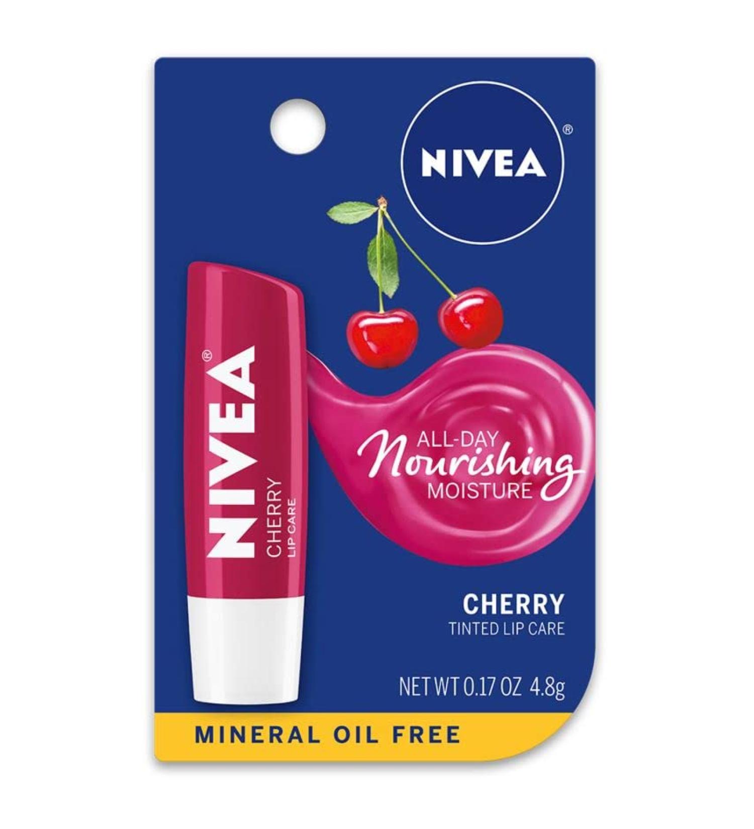 NIVEA Lip Care Balm Cherry - .17 oz (Pack of 2) | Moisturizing Lip Balm - Buy Online on GoSupps.com