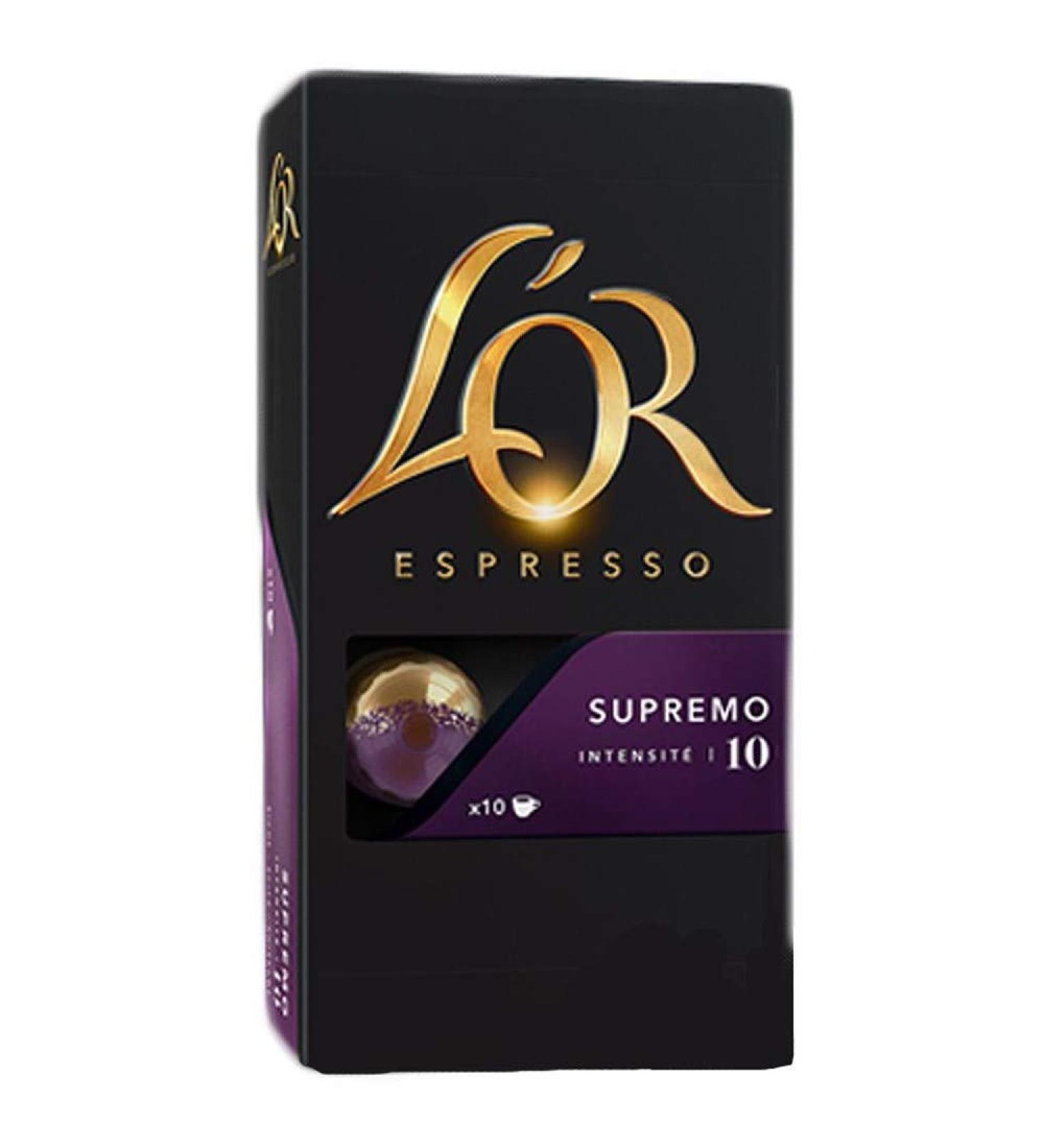 L'OR 2x Supremo Espresso or Aluminum Coffee Capsules Intensity 10 10 per pack