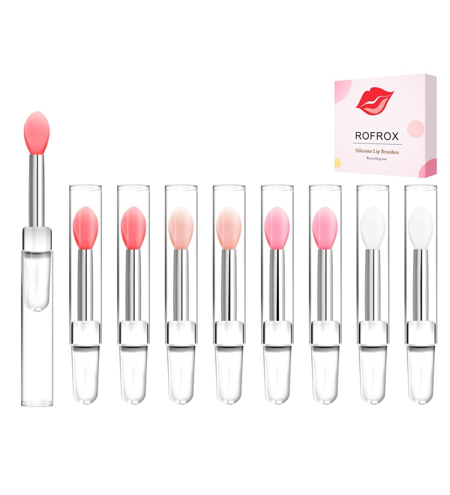 Silicone Lip Brushes Set with Caps for Makeup & Beauty - 8pcs/box - Buy Online on GoSupps.com