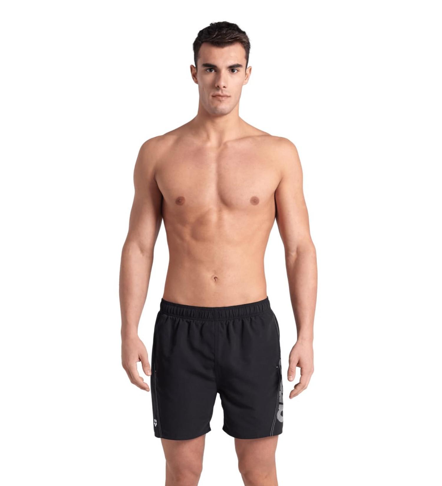Buy ARENA Men's Fundamentals Logo Boxer R Swim Trunks - Black/White (1 Pack) | International Shipping Available - Buy Online on GoSupps.com