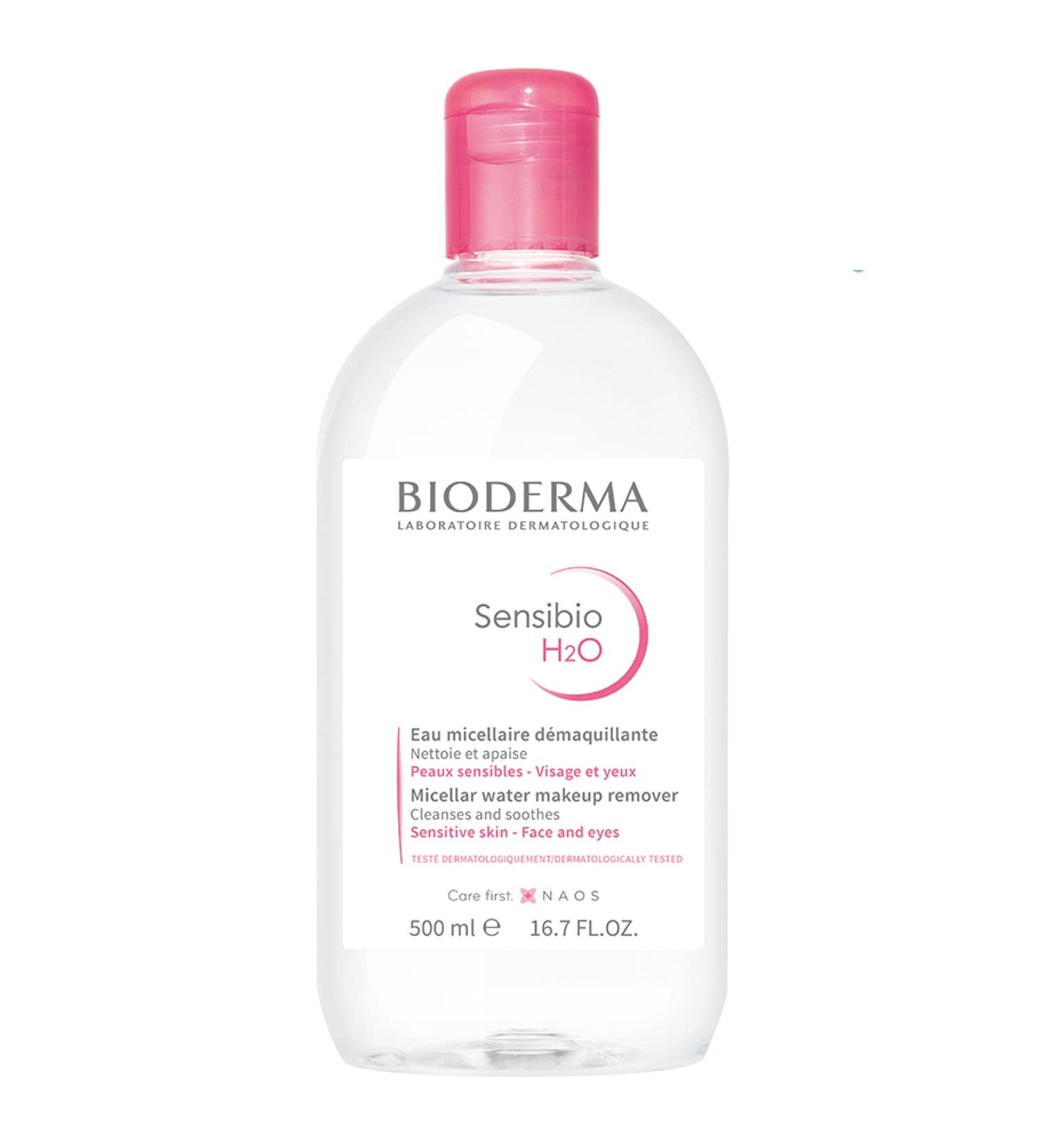 Bioderma Sensibio H2O Cleansing Solution 500ml - Gentle Makeup Remover & Skin Cleanser | International Shipping Available - Buy Online on GoSupps.com