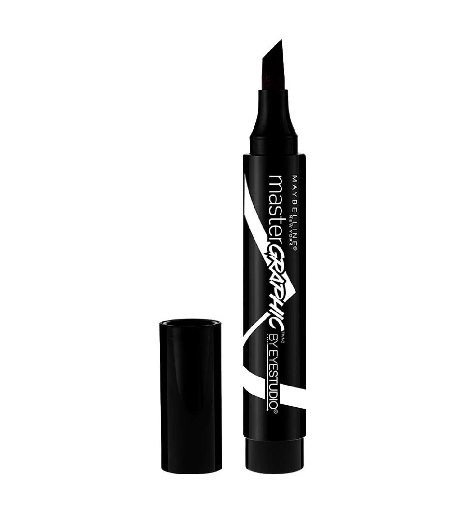 Maybelline New York Eye Studio Master Graphic Liquid Eyeliner, Striking Black, 0.084 oz - Buy Online on GoSupps.com