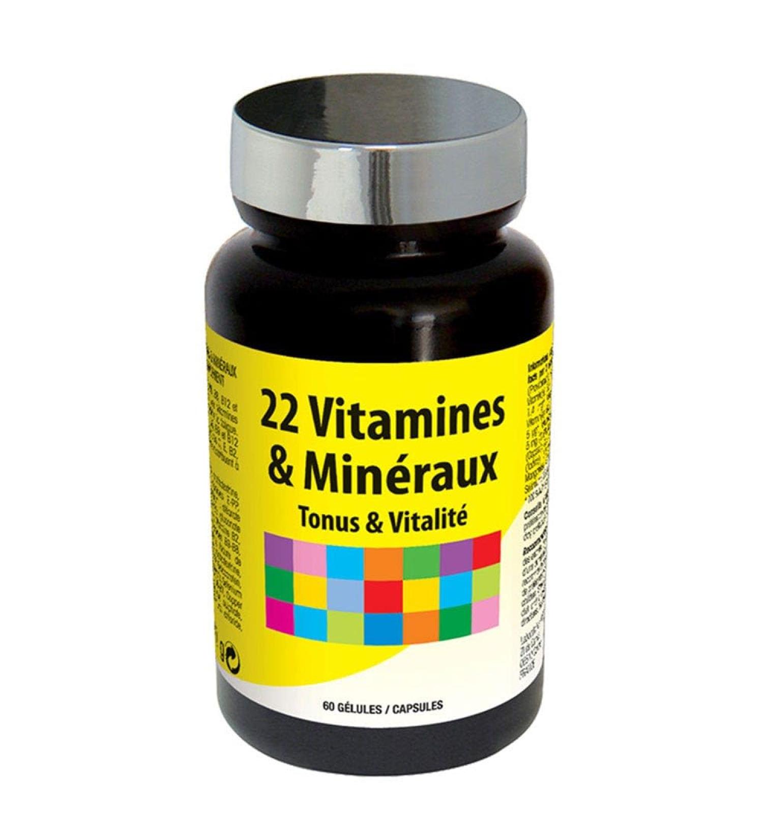 NUTRIEXPERT - 22 Vitamins & Minerals - Helps Reduce Fatigue - Tone & Vitality - Vitamins B1-B2-B5-B6-B8-B9-B12 Copper Selenium & Iodine Provitamin A E & Molybdenum - 60 Vegetable Capsules