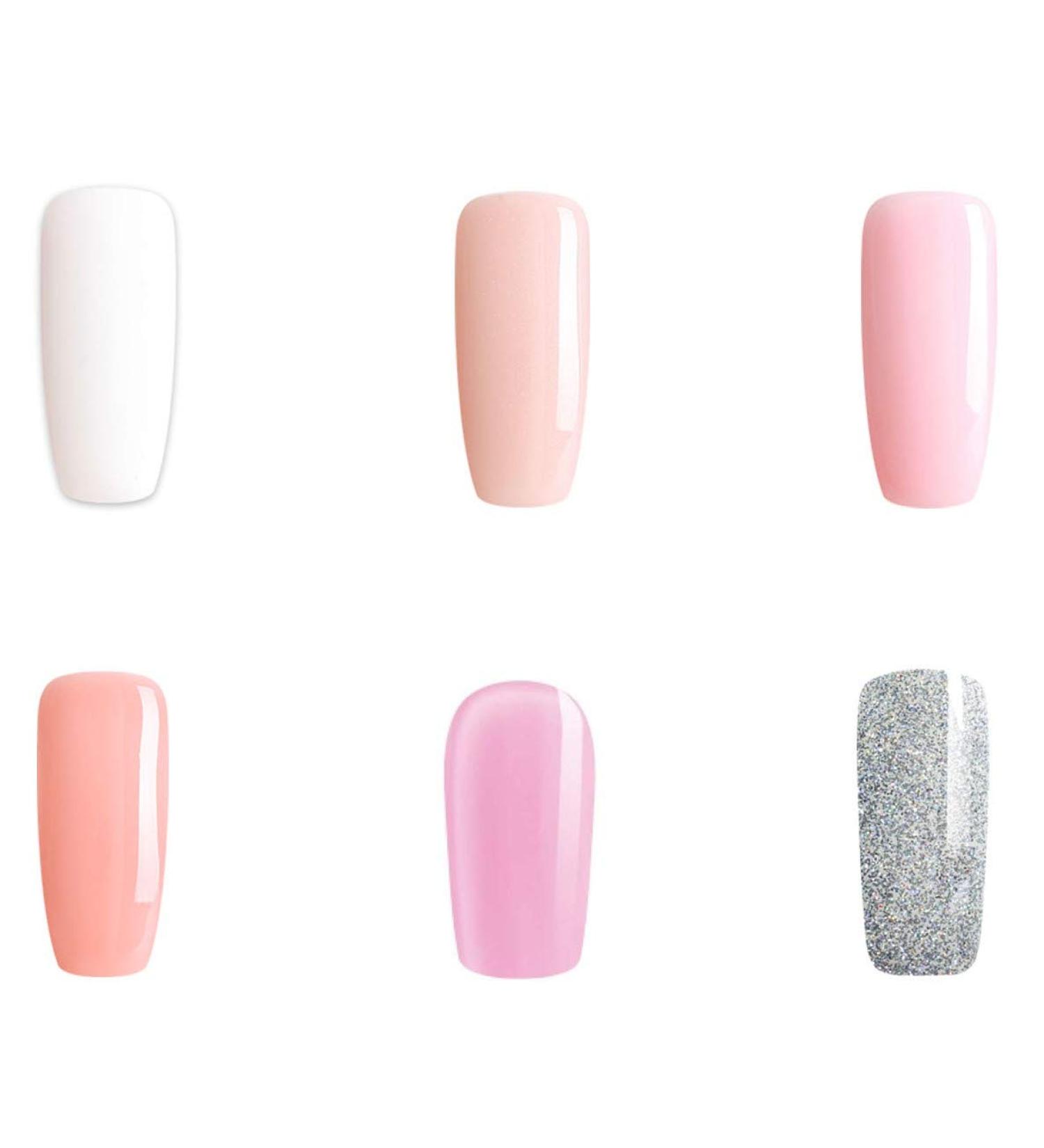 BLUESKY Gel Polish French Manicure Set Pink White Silver Nude Glitter (Requires Curing Under Uv/Led Lamp) 10 ml - Buy Online on GoSupps.com