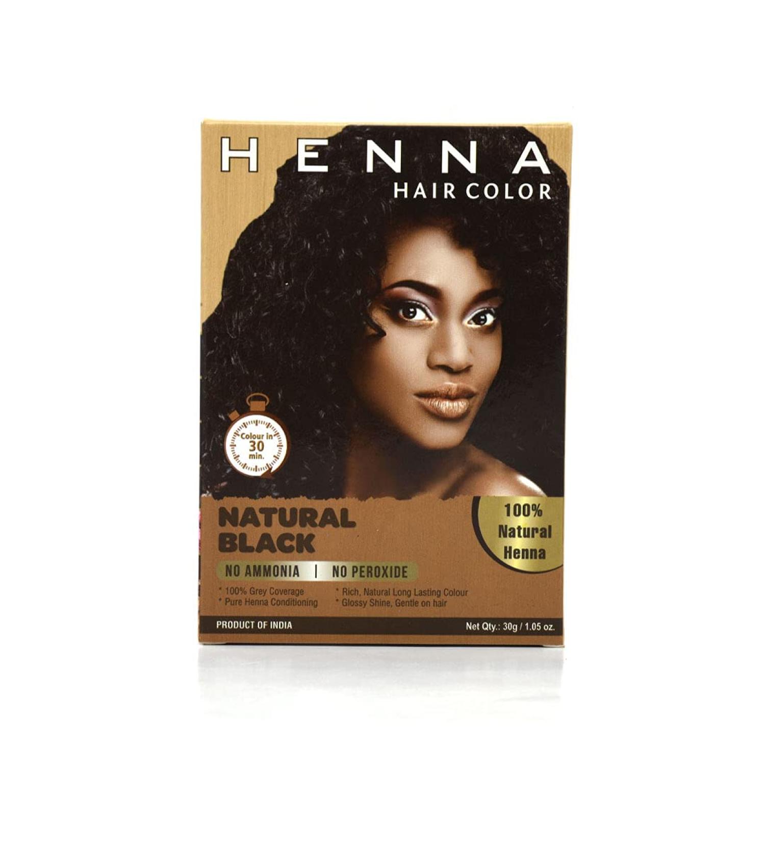 30 Minute Natural Black Hair Dye - Chemical-Free Semi-Permanent Powder for Men & Women | Herbal Ingredients - Buy Online on GoSupps.com