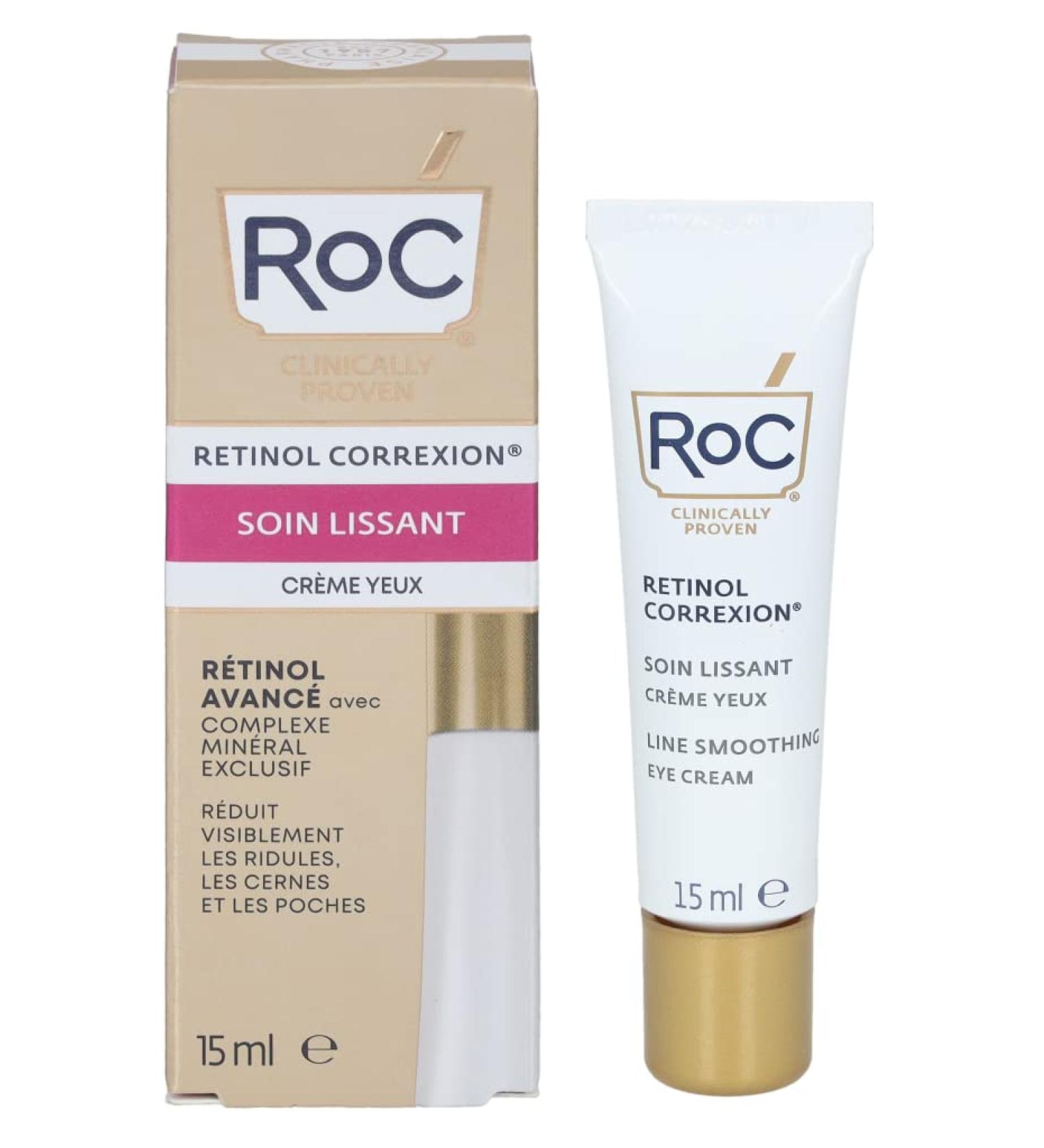 RoC - Retinol Correxion Smoothing Eye Cream - Reduces Puffiness and Dark Circles - Anti-Wrinkle and Age - 15 ml - Buy Online on GoSupps.com
