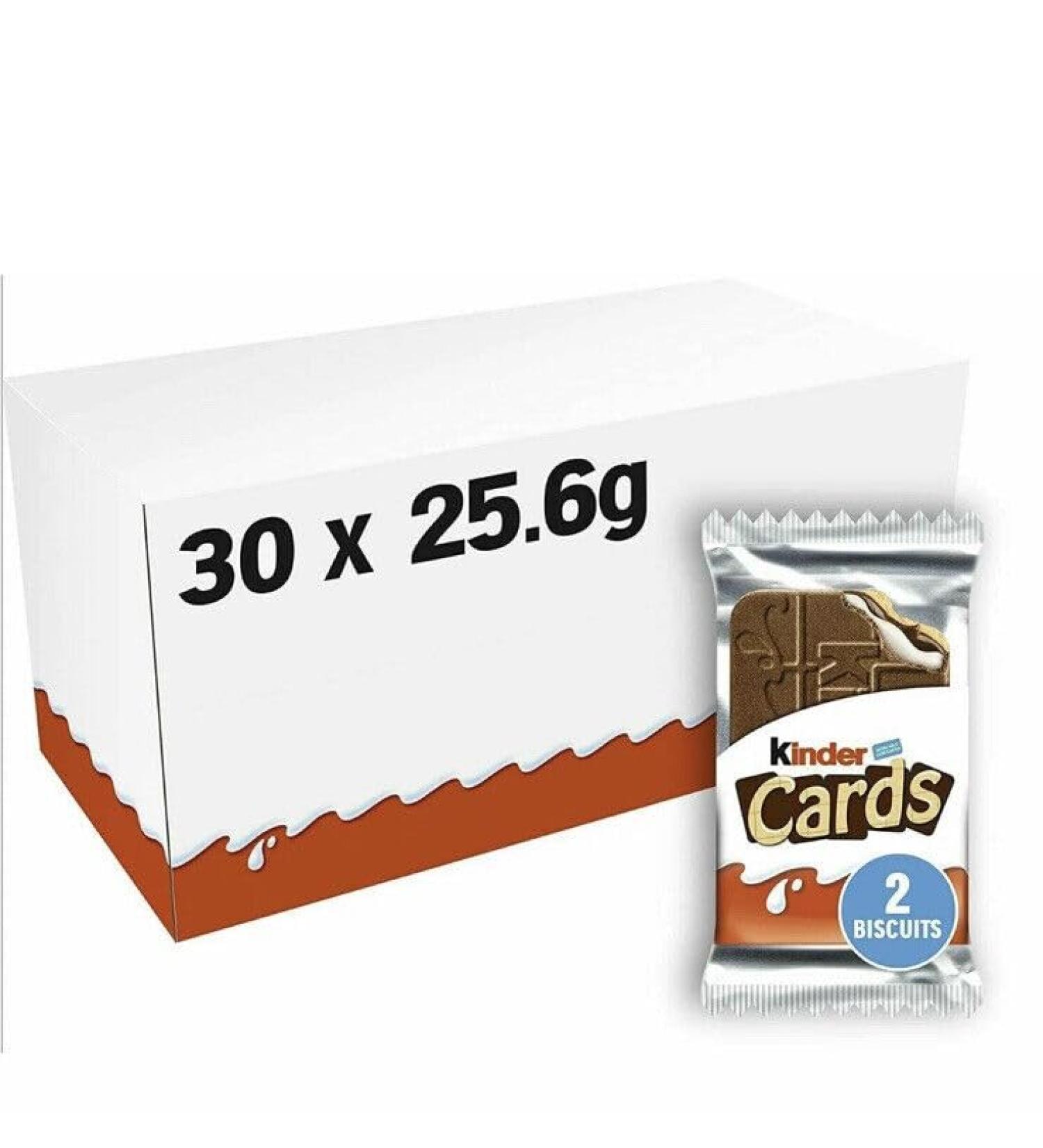 WowBoxMe Kinder Cards Wafer Biscuits 30 x 25.6g PMP Packs