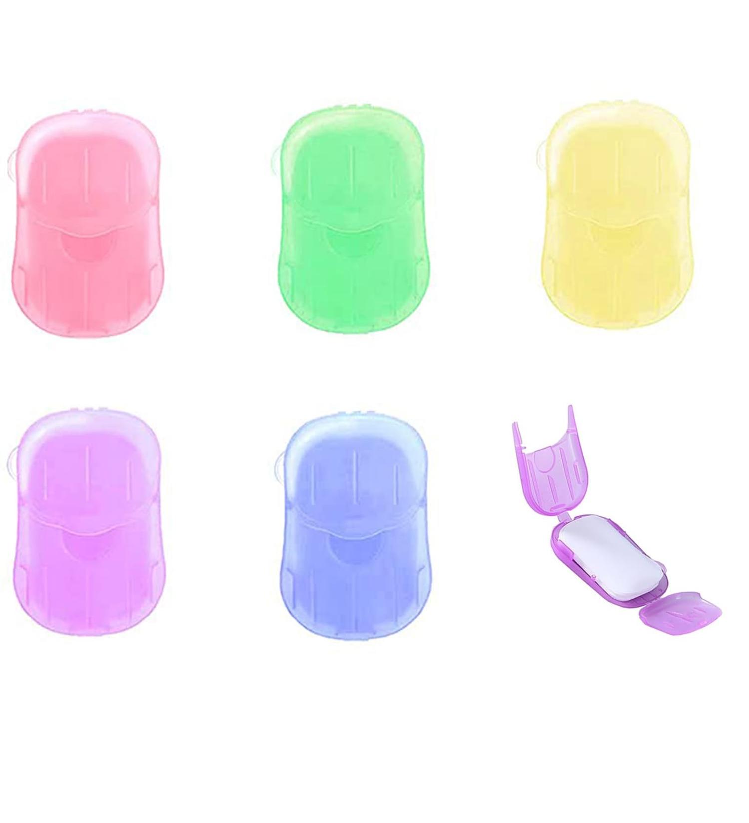 Ryaupy Portable Soap Leaves - 100 Disposable Paper Soap Sheets with Plastic Box for Travel & Outdoor | KUNSTBOX - Buy Online on GoSupps.com