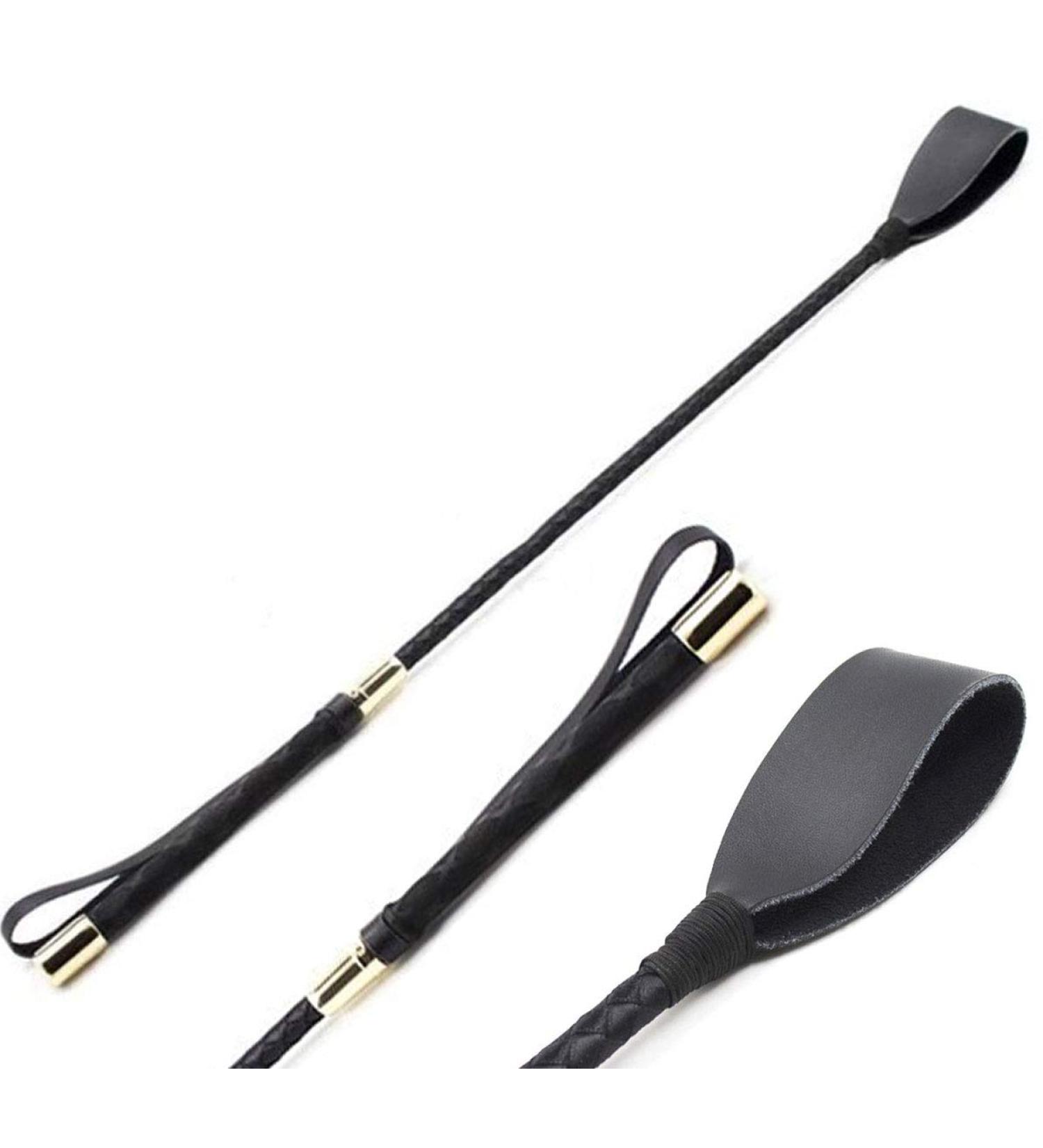 Premium Genuine Leather 18 Horse Crop Jump Bat with Black Handle - Equestrian Fiberglass Rod for English Training - Buy Online on GoSupps.com