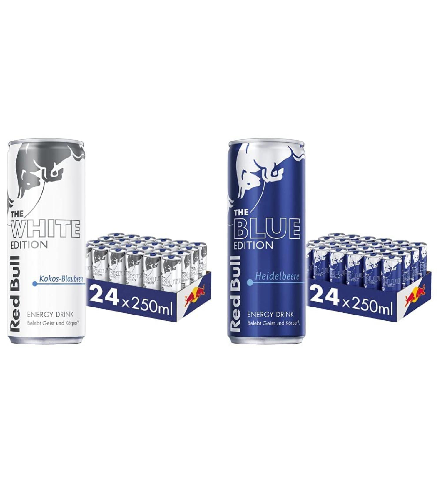 Buy Red Bull Energy Drink White & Blue Edition - 24 x 250 ml Cans - International Shipping Available - Buy Online on GoSupps.com