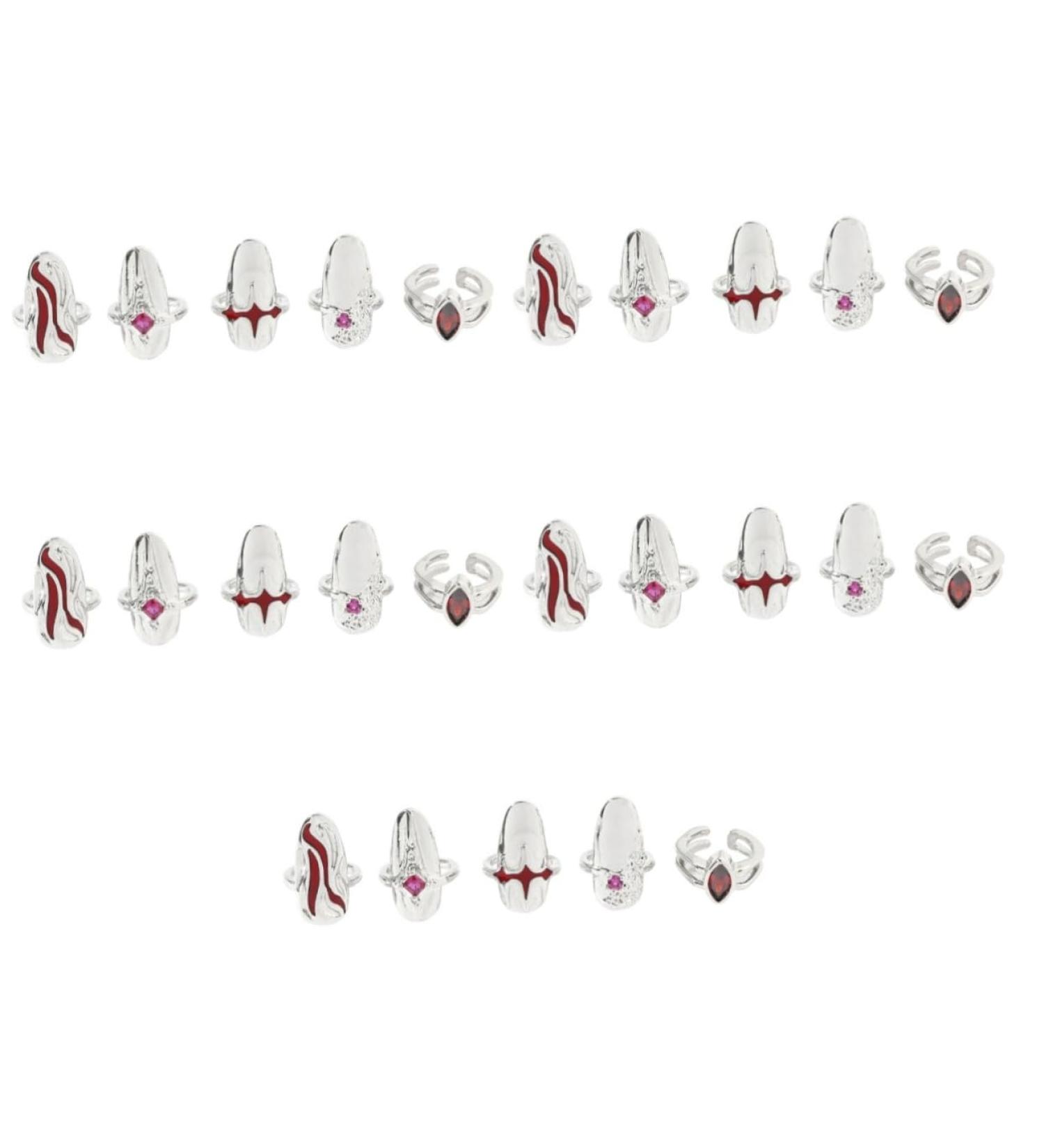 FOMIYES 5 Sets Nail Ring Finger Jewelry Rings for Women Ring for Women Finger Tip Women Ring Ladies Rings Women's Band Rings Red Jewelry Ring Decor Zinc Alloy Girl Miss White - Buy Online on GoSupps.com