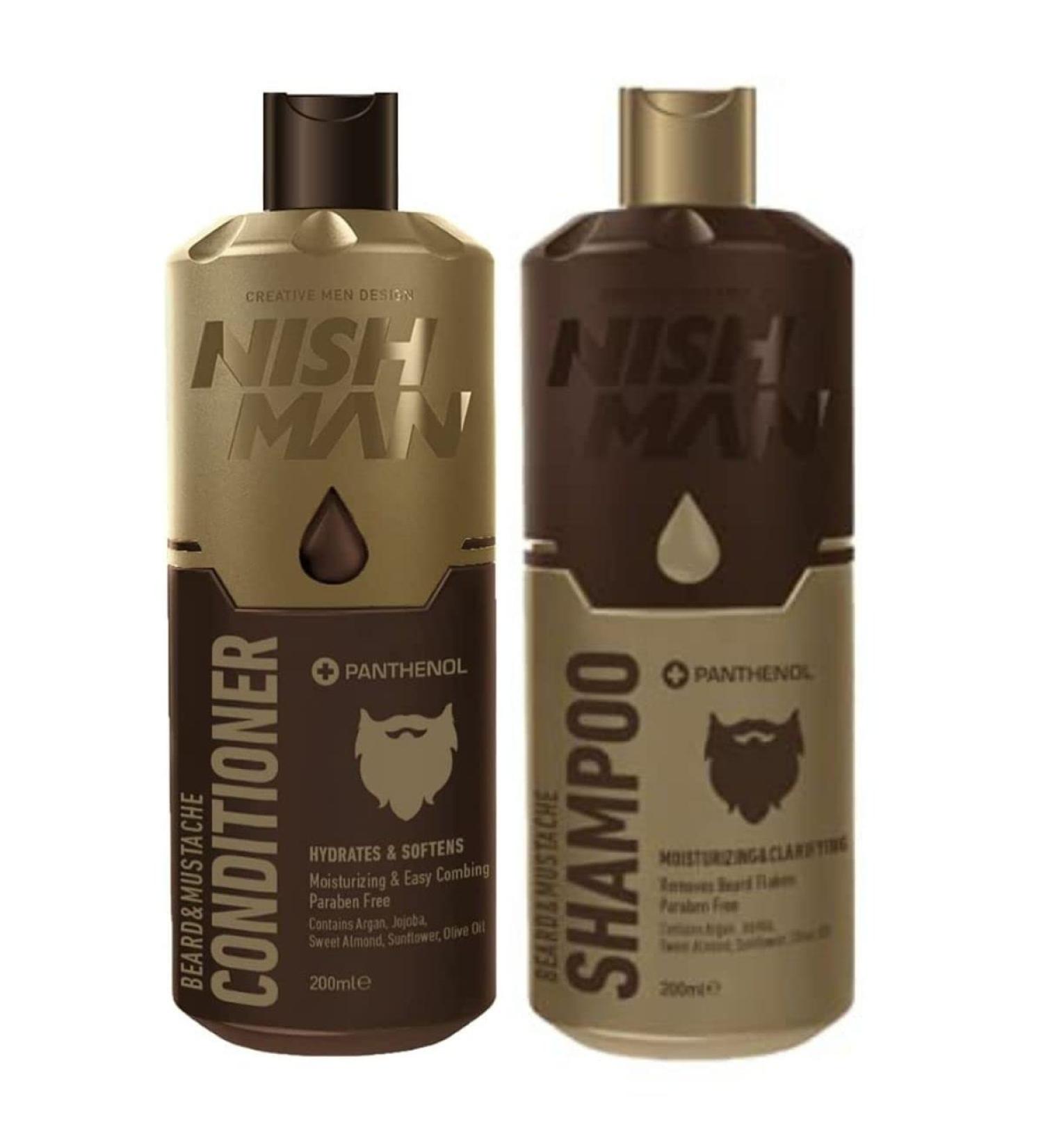 Nishman Beard & Mustache Care Series (Beard & Mustache Conditioner + Shampoo 200ml)