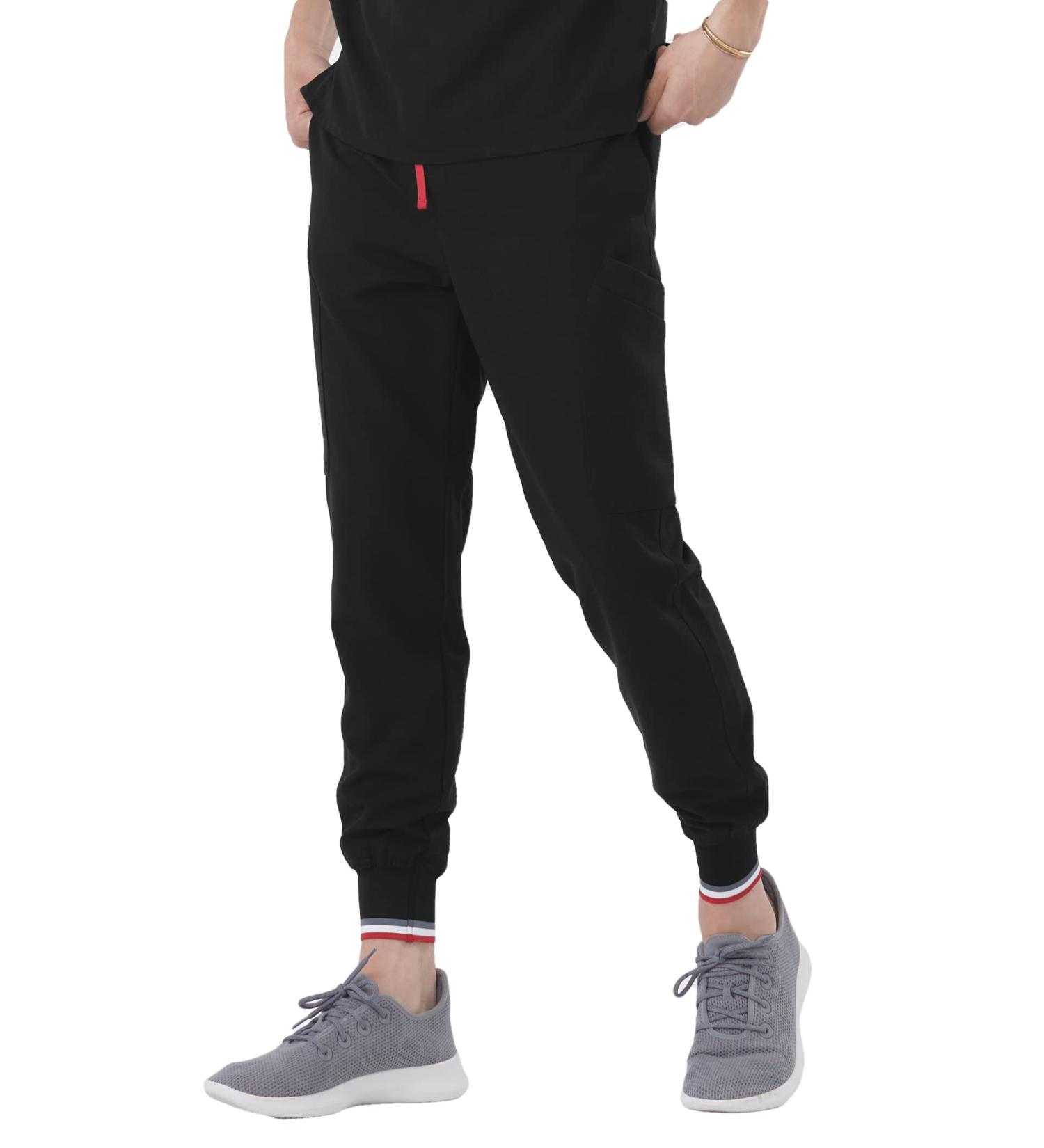 Mediclo Men's Kodiak Jogger Scrub Pants - Eco-Friendly Sustainable Fabric, 10 Pockets, Tapered Leg, Black (Medium) - Buy Online on GoSupps.com