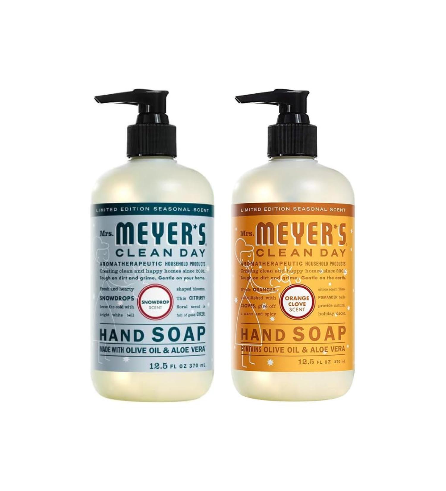 Mrs. Meyer's Clean Day Liquid Hand Soap Variety - 12.5 OZ (Orange Clove & Snow Drop) | International Shipping Available - Buy Online on GoSupps.com