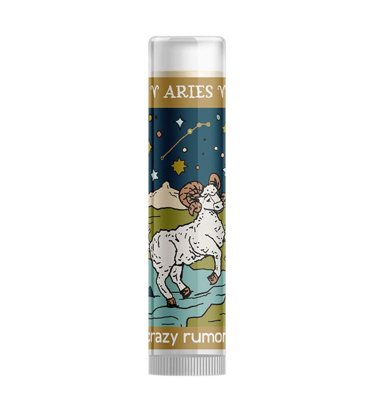 Crazy Rumors Aries (Fire Blend) Zodiac Soothing Lip Balm Stick for Dry Lips 100% Natural and Vegan 4g