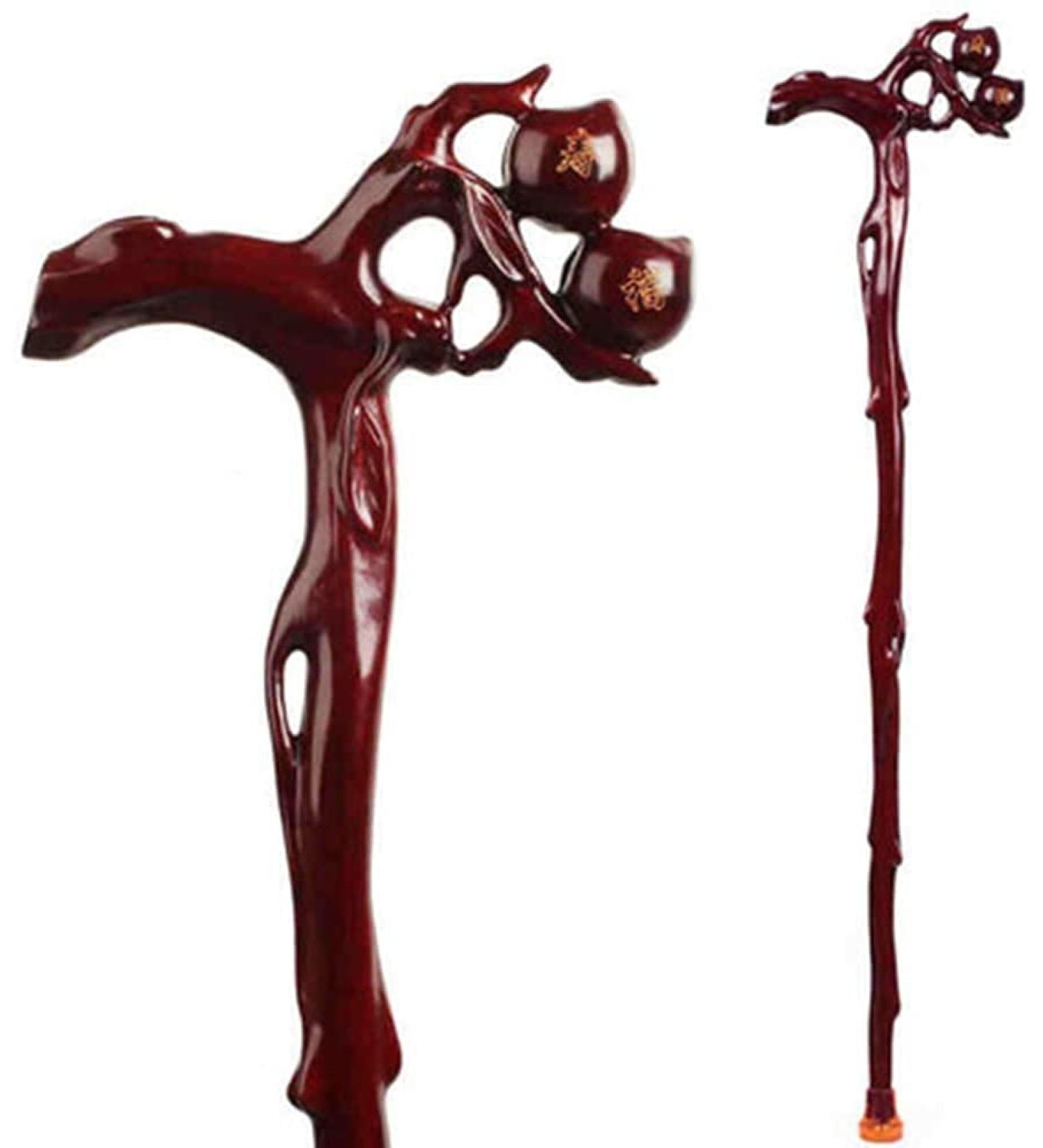 Solid WoodeWalking Cane Wood Canes Foldable Cane Crutch Solid Wooden Non- Slip Walking Stick Mouth Wood Hiking Stick for Elderly Seniors Run forward - Buy Online on GoSupps.com