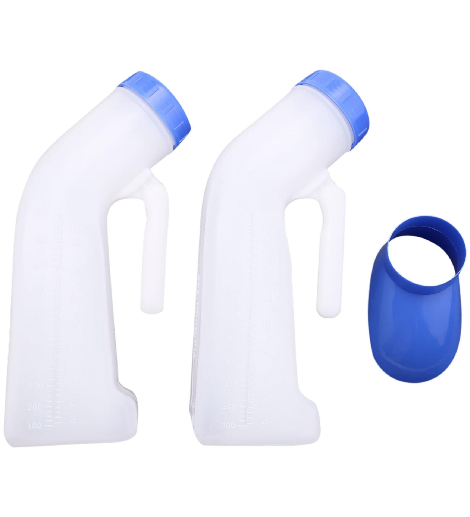 Srutueo 2 Packs Unisex Spill Proof Urinal for Men and Women with Screw Lid Urinal Funnel for Travel Outdoor - Buy Online on GoSupps.com