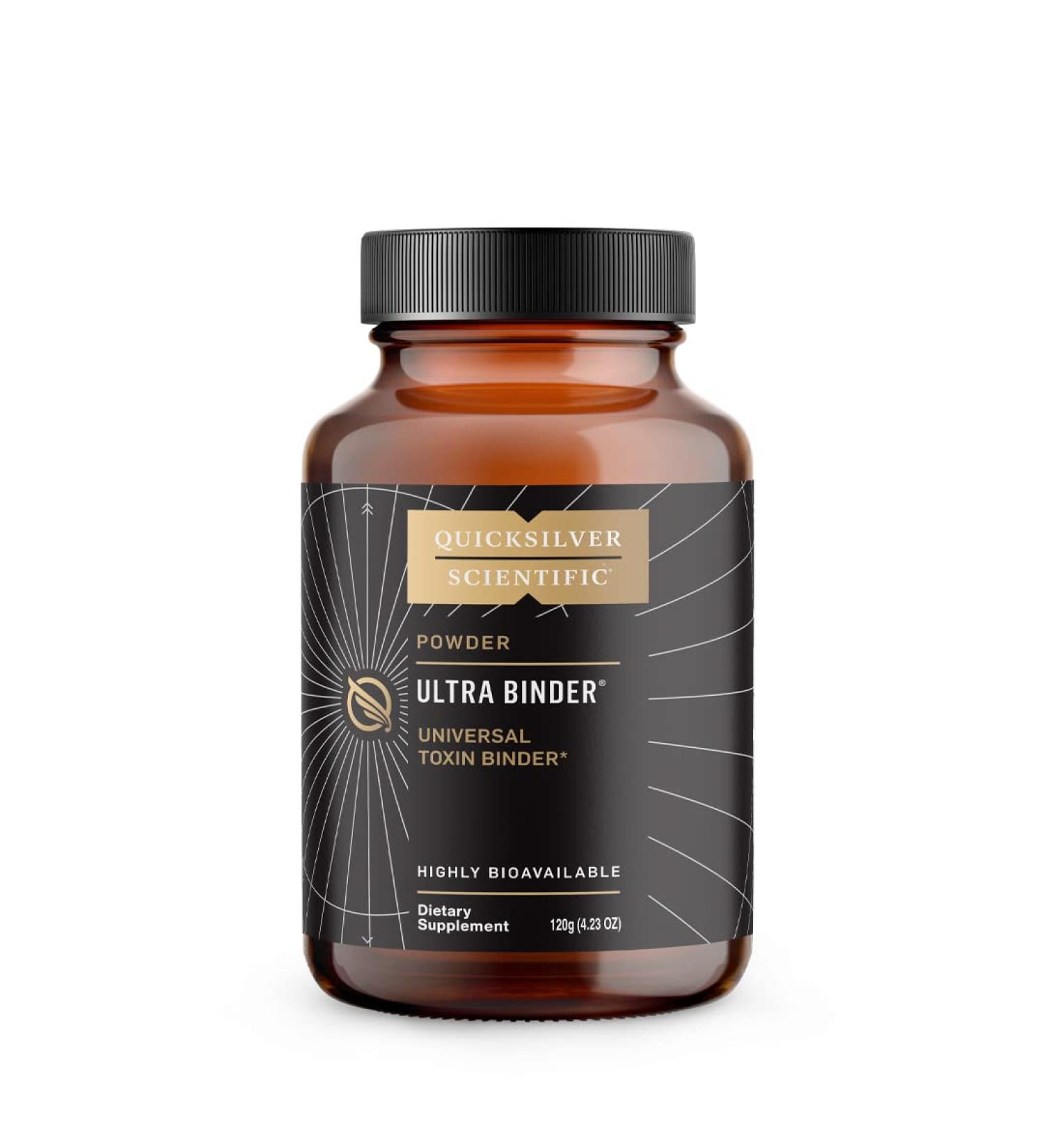Quicksilver Scientific Ultra Binder Powder - Multi Toxin Binder with Bentonite Clay, Zeolite & Charcoal - 120g Gut Support & Detox Supplement - Buy Online on GoSupps.com