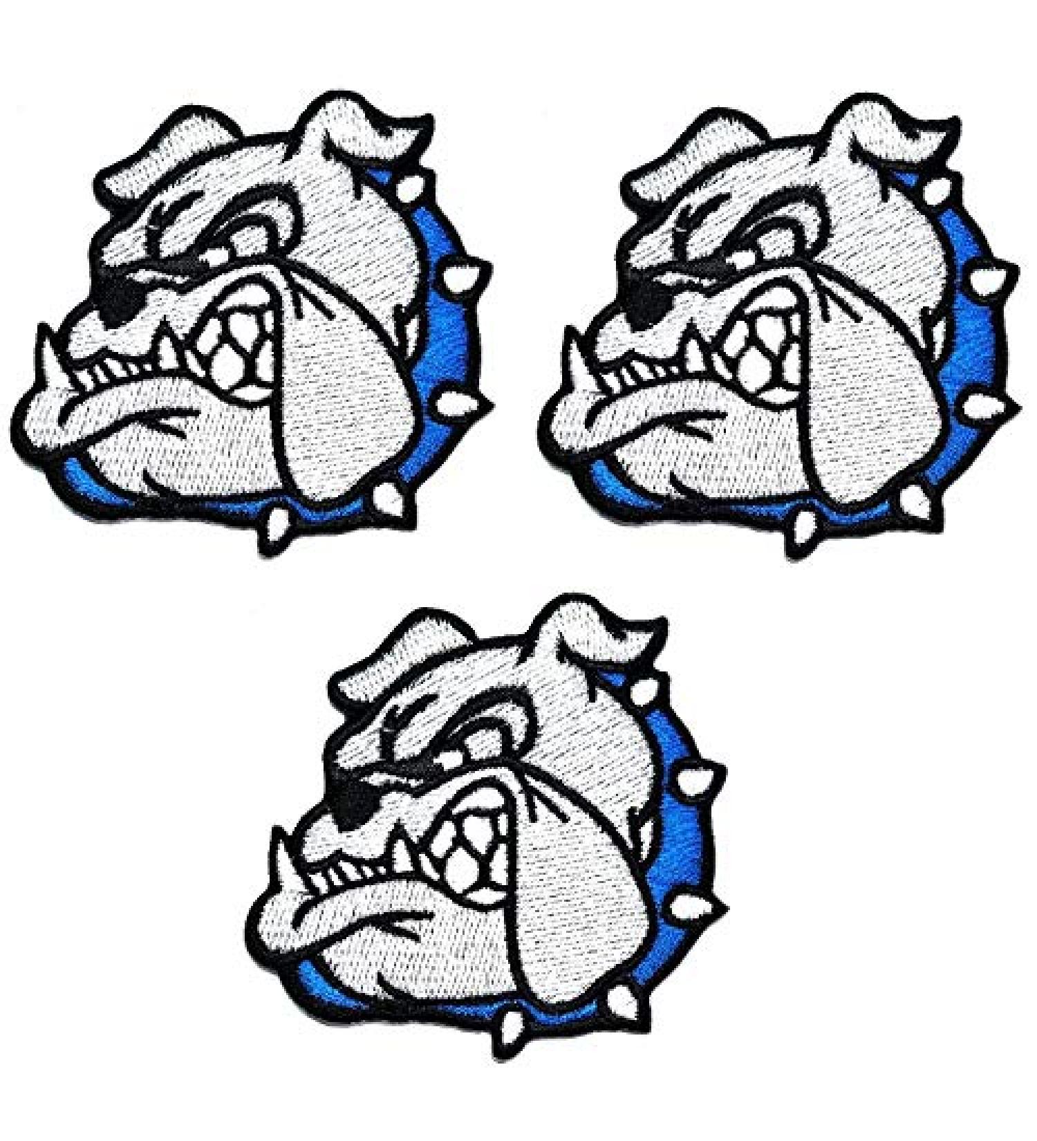 Set of 3 Gray Dog Cute Pet Cartoon Iron On Embroidered Patches - Pitbull Bulldog Stickers for Kids DIY Projects - Buy Online on GoSupps.com