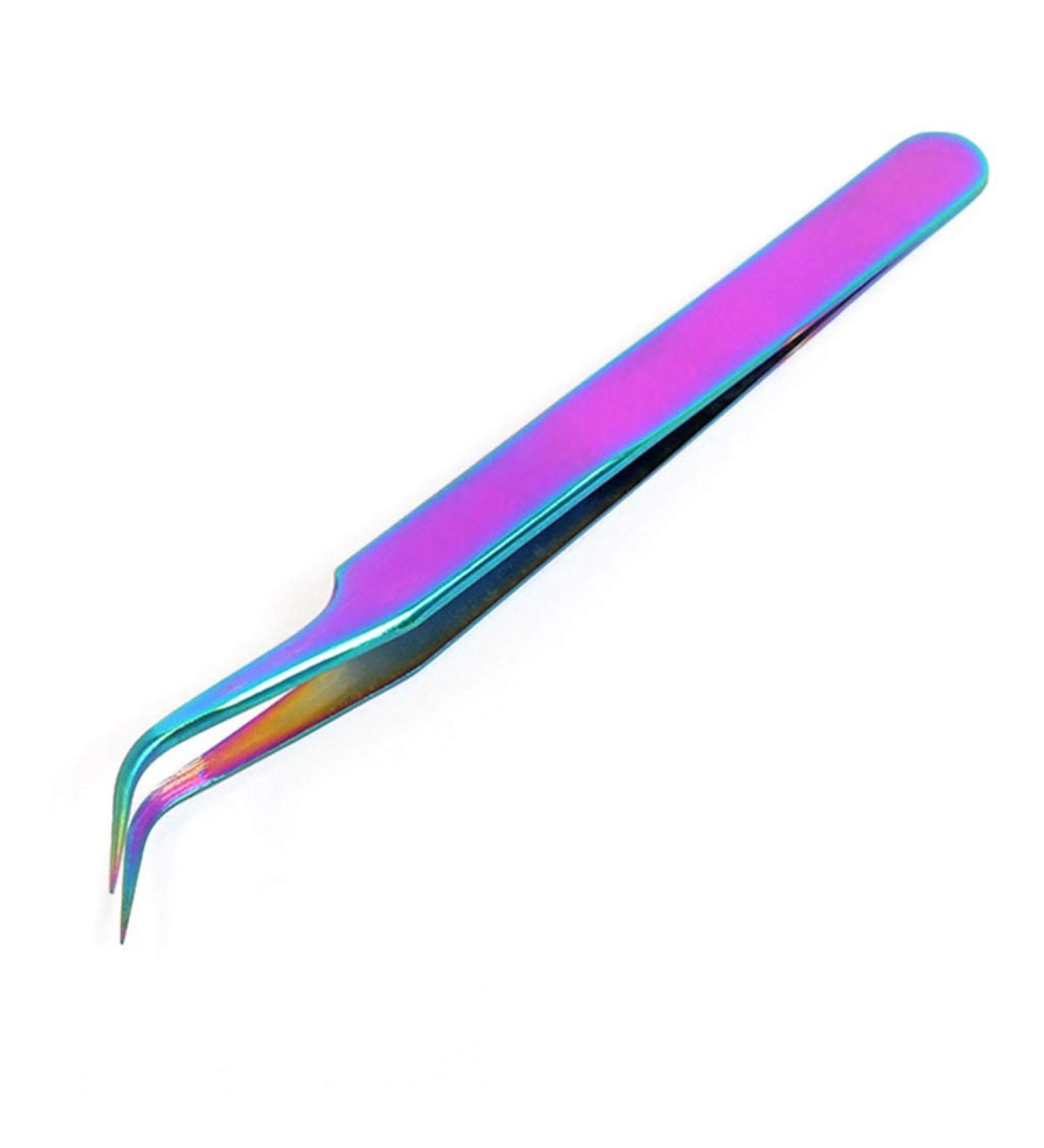 Buy Zhiwenczz Stainless Steel Eyelash Tweezers - Rainbow Curved & Straight Multi-Purpose Pliers for Fake Eyelash Extensions - Professional Quality Tools - Buy Online on GoSupps.com