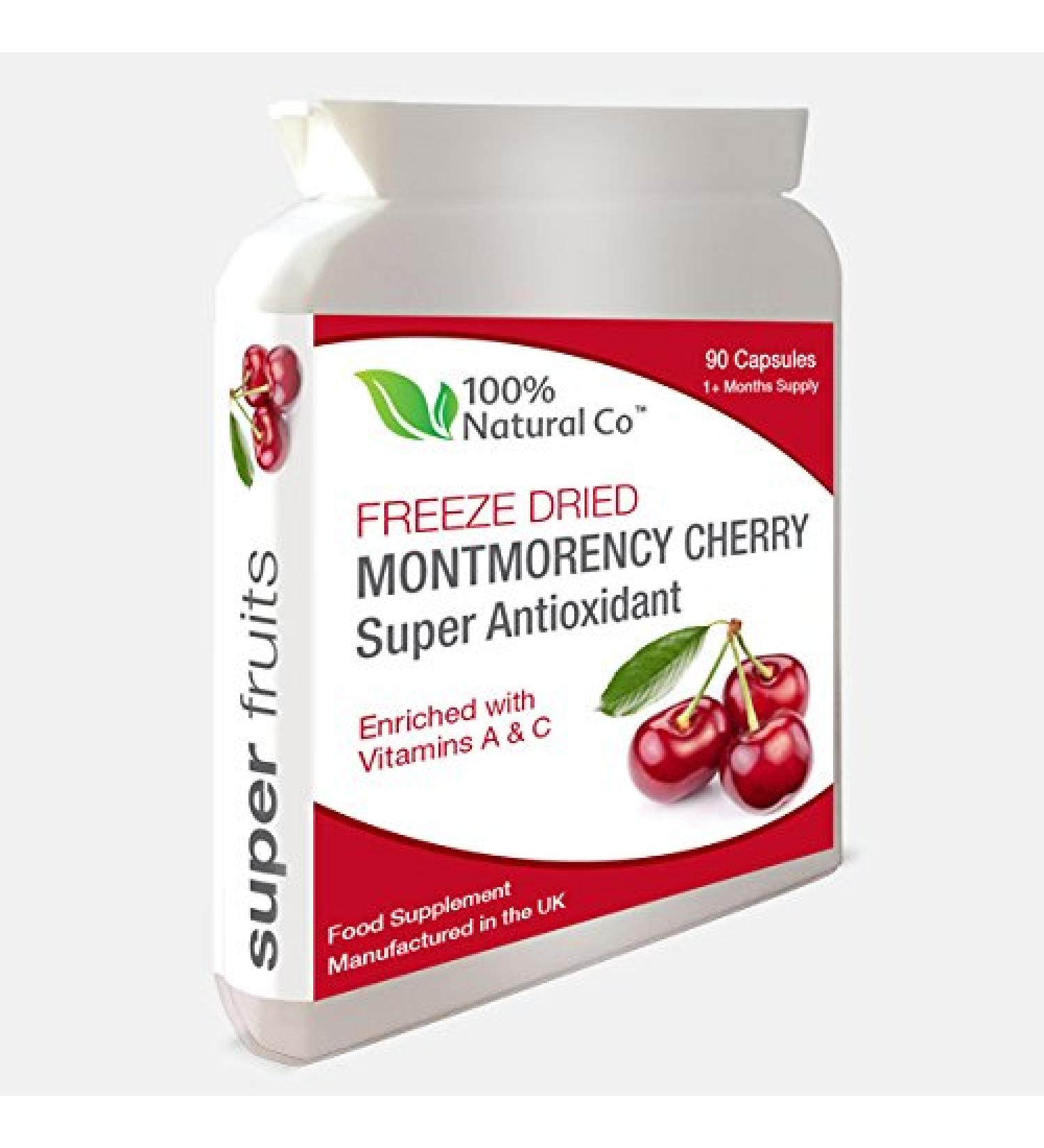Montmorency Cherry - 90 Capsules - 100% Natural Co - Antioxidant and Recovery - Buy Online on GoSupps.com
