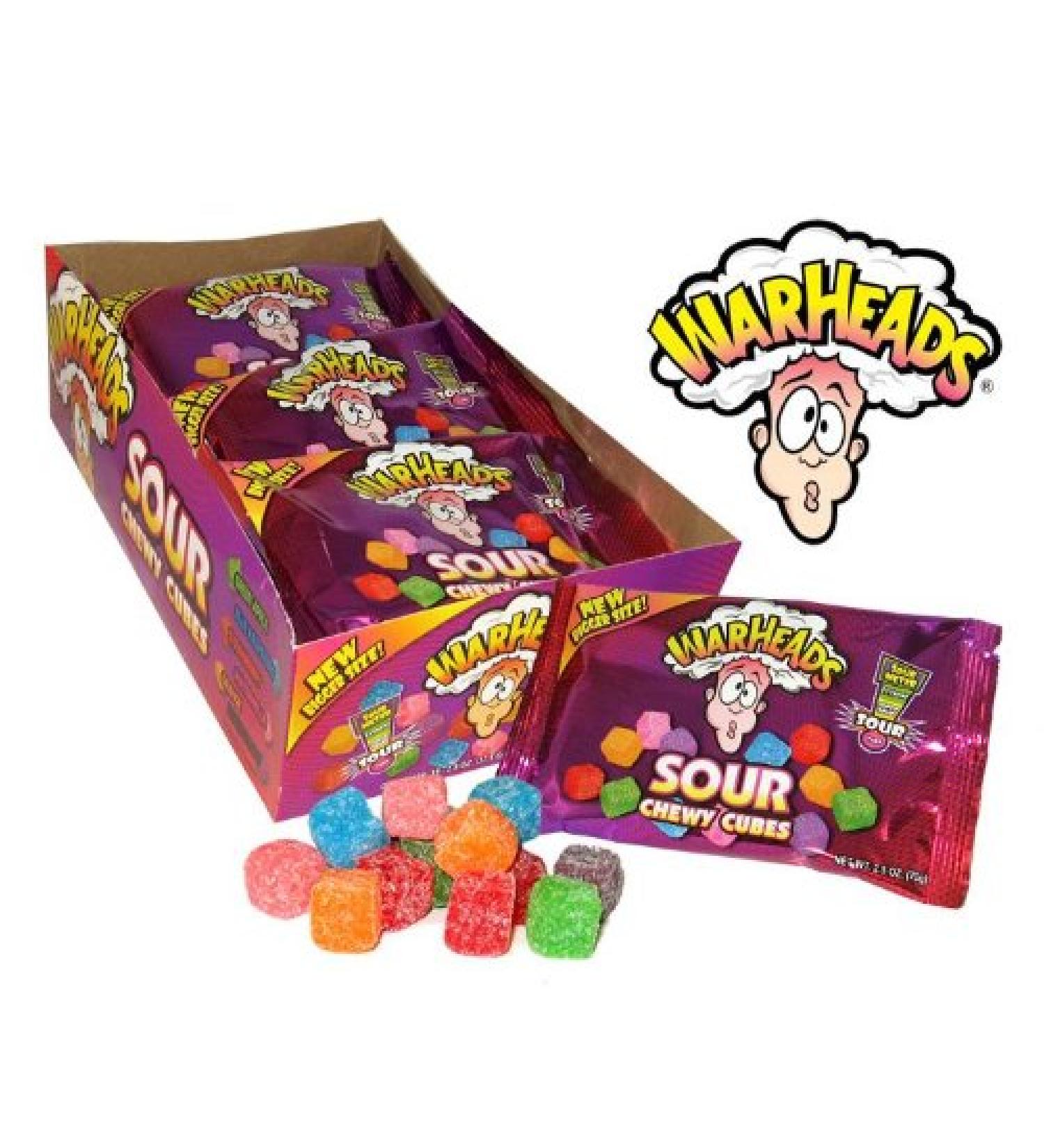 Warheads Sour Chewy Cubes 1 x 1050g 15 bags!!!