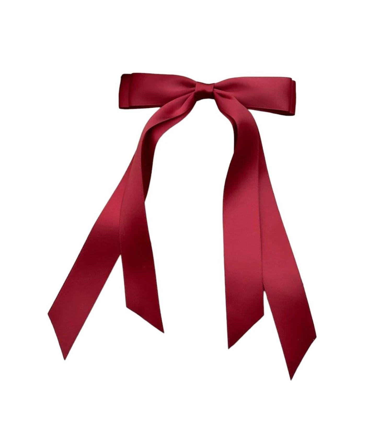 New 2025 Double Layer Ribbon Bow Long Satin Bows Barrettes Hair Accessories Webbing Braid Hair Duckbill Clip Hairpin For New For Jewelry Fashion Accessories Creative Gift - Buy Online on GoSupps.com