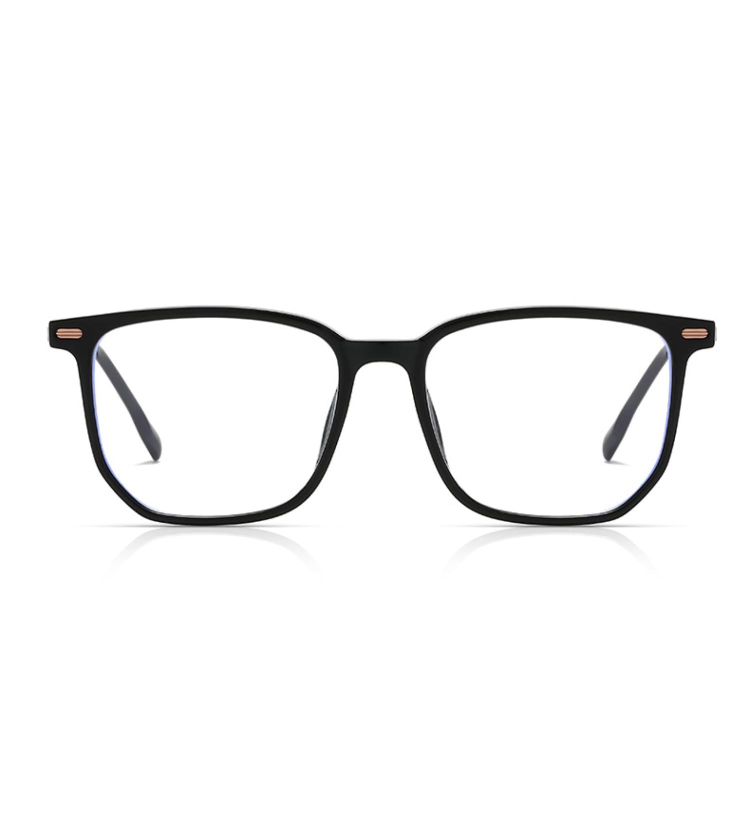 Square TR90 Blue Light Blocking Glasses for Men & Women - UV Protection Computer & Reading Glasses in Black & Rose Gold - 43mm - Buy Online on GoSupps.com