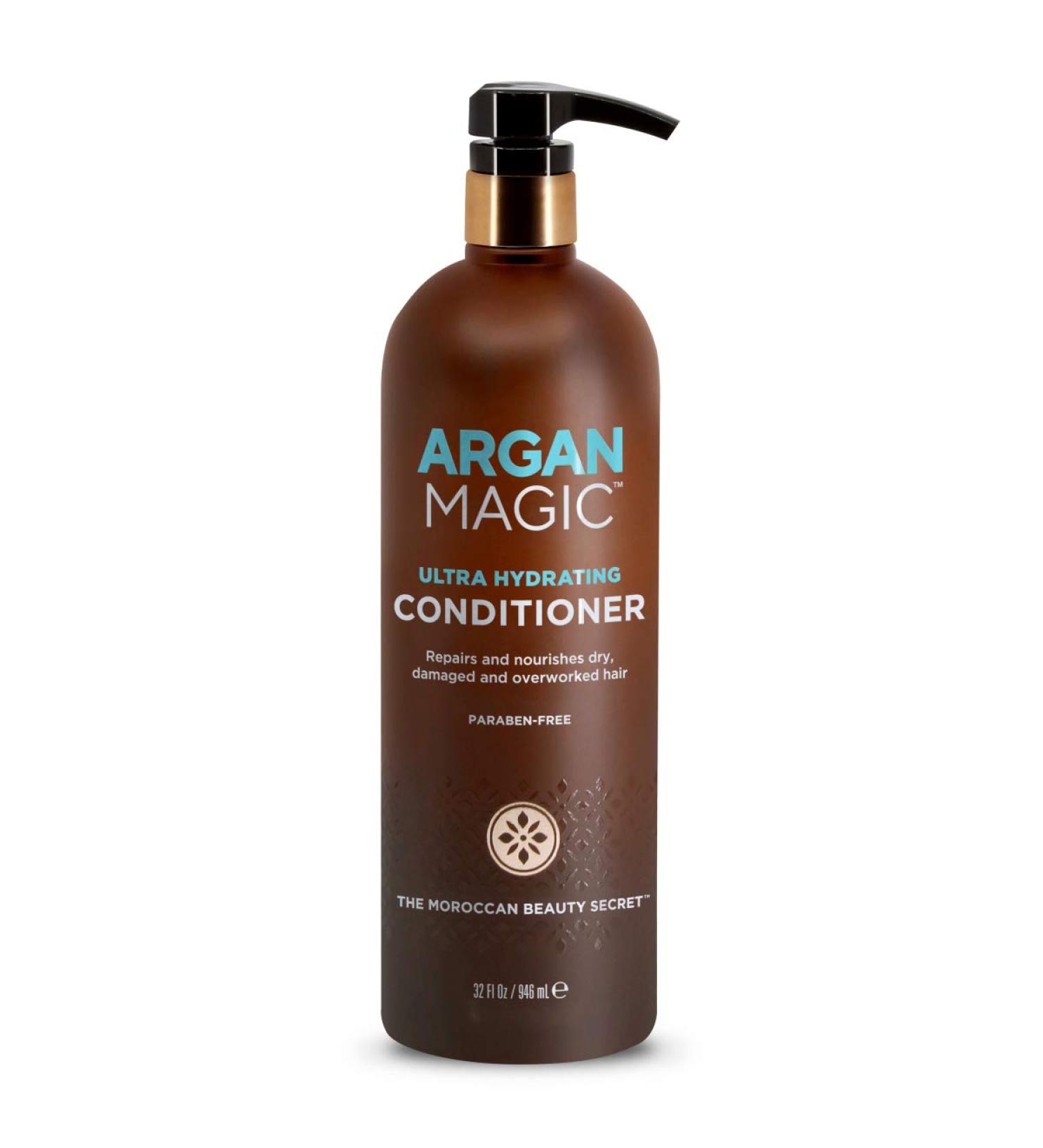 Argan Magic Ultra Hydrating Conditioner - Repairs Dry Damaged Hair - Improves Hair Health - Color Safe - Made in USA - Paraben & Cruelty Free 32oz - Buy Online on GoSupps.com
