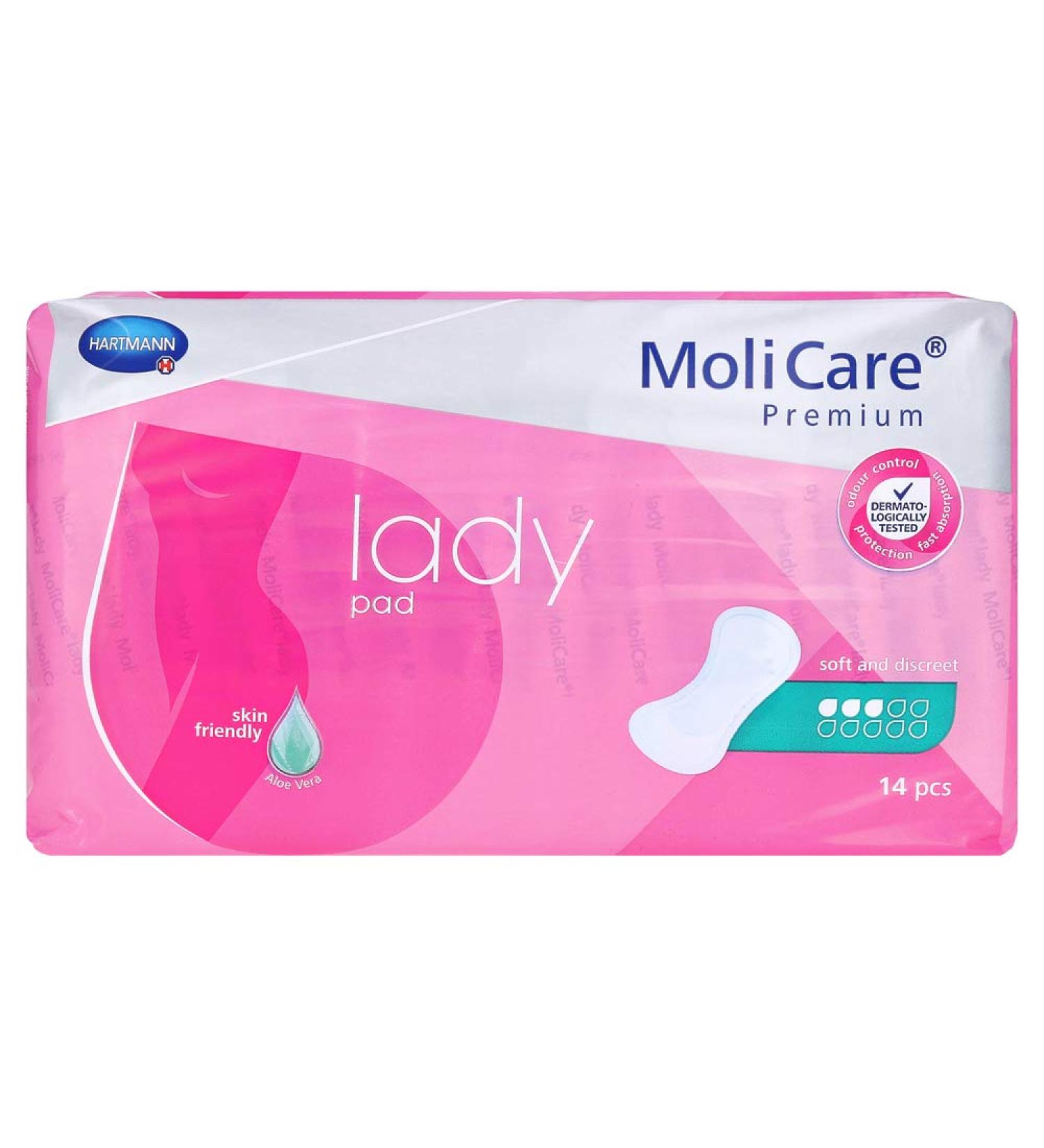 MoliCare Premium lady pad incontinence pad for women with bladder weakness Aloe Vera 3 drops 1x14 pieces 3 drops 14 pieces