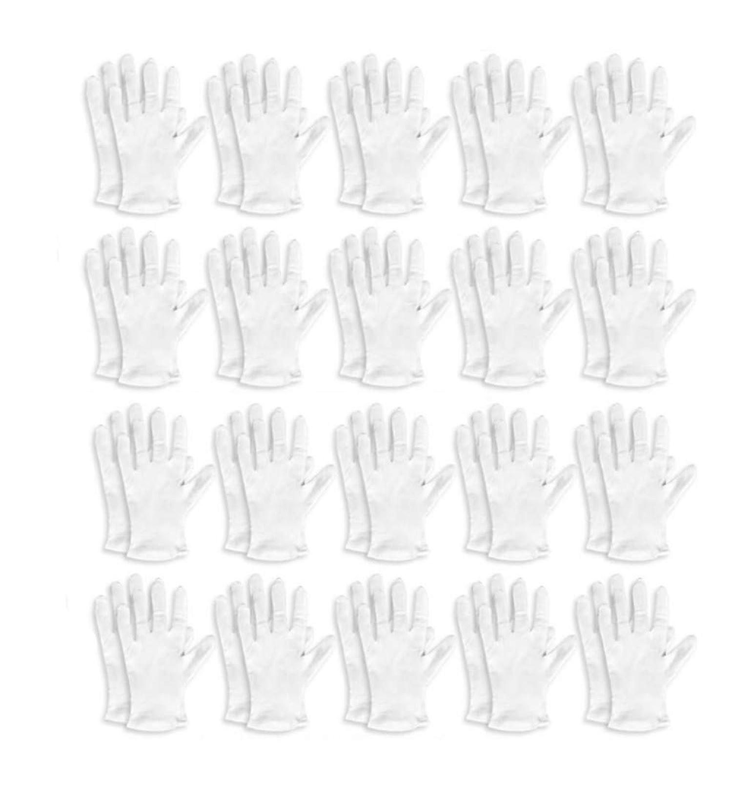 40 Pcs White Cotton Work Gloves Inspection Jewelry Dry Hand Moisturizing Gloves for Men Women - Buy Online on GoSupps.com