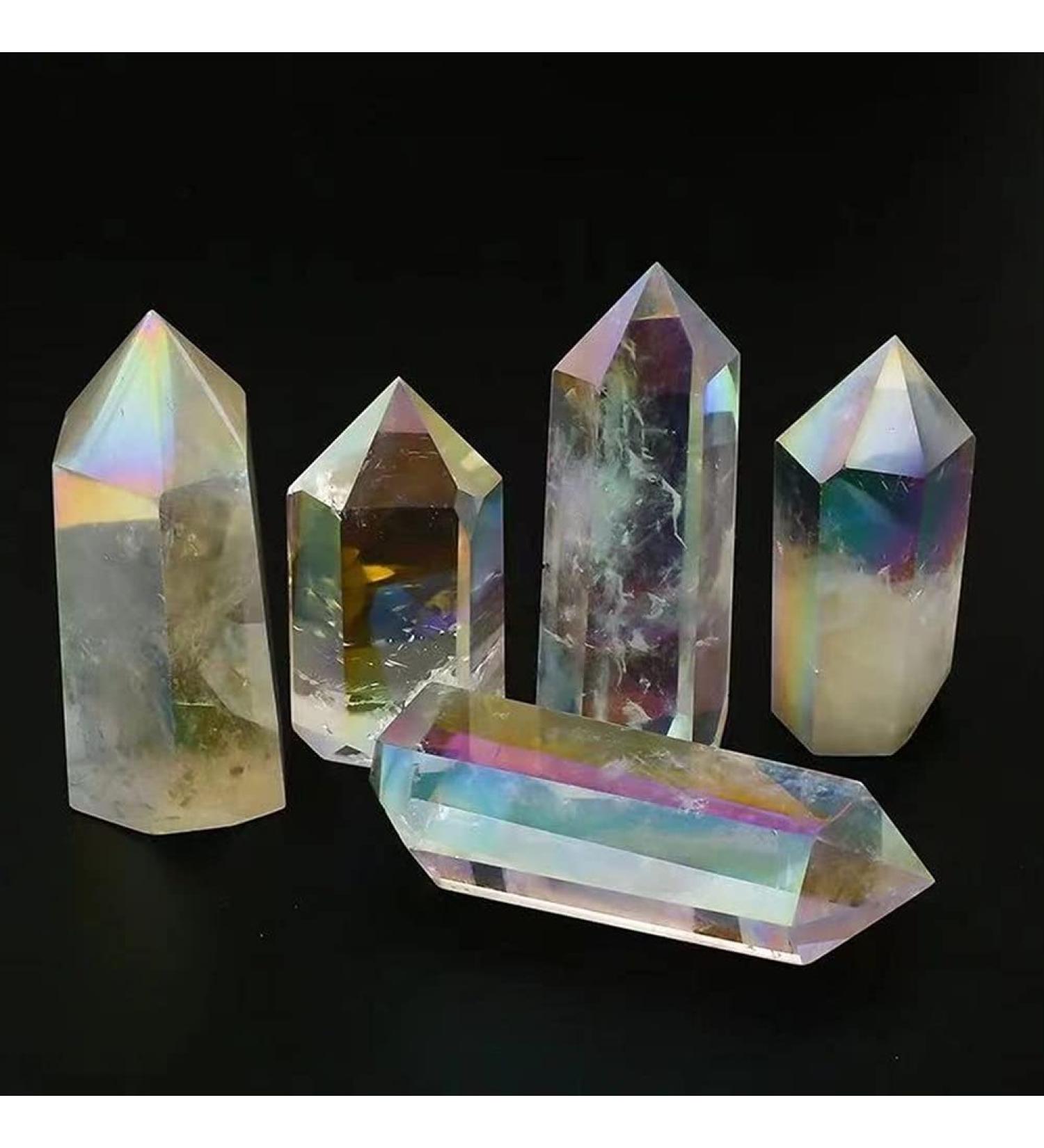 Collection 1pc Natural Aura Clear Quartz Point for Healing Feng Shui Decoration 55mm-65mm - Buy Online on GoSupps.com