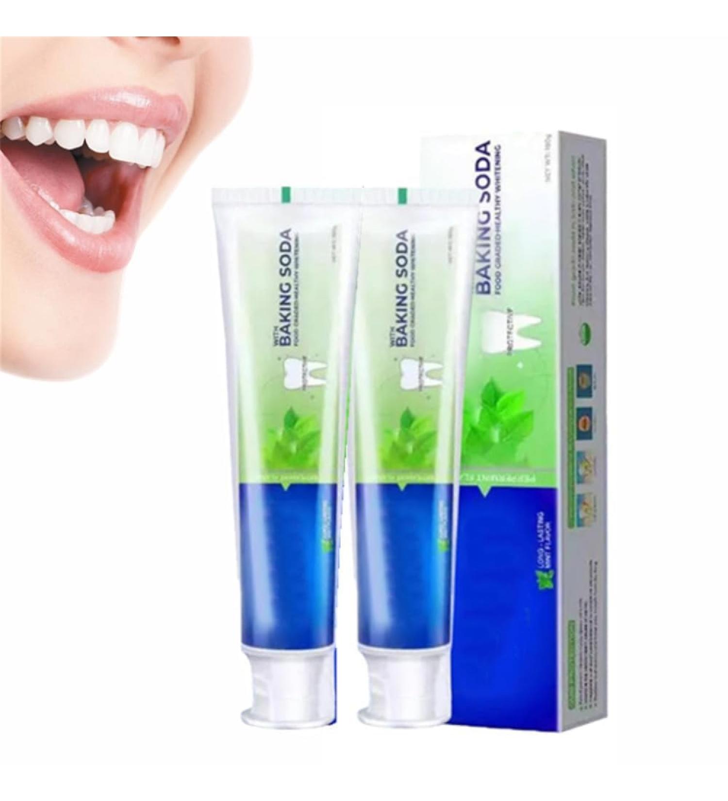 Face U Toothpaste Face U Baking Soda Peppermint Toothpaste Face U Teeth Whitening Toothpaste Freshens Breath Tartar Removal Deep Cleansing Teeth (2pcs) - Buy Online on GoSupps.com