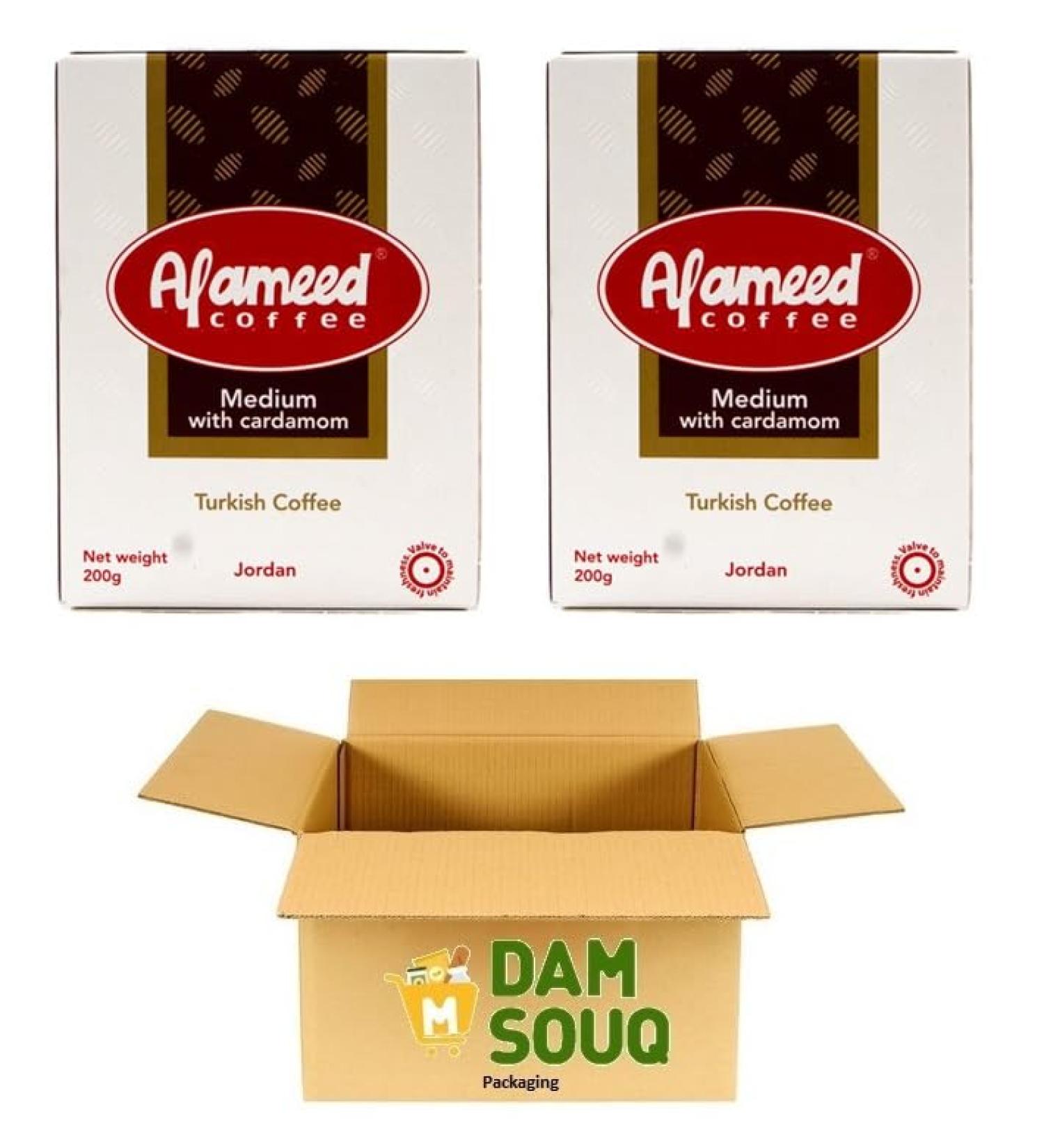  Damsouq Damsouq Alameed Pack of 2 packs of Arabic coffee (ground) Medium with cardamom (2 x 200 g) - Buy Online on GoSupps.com