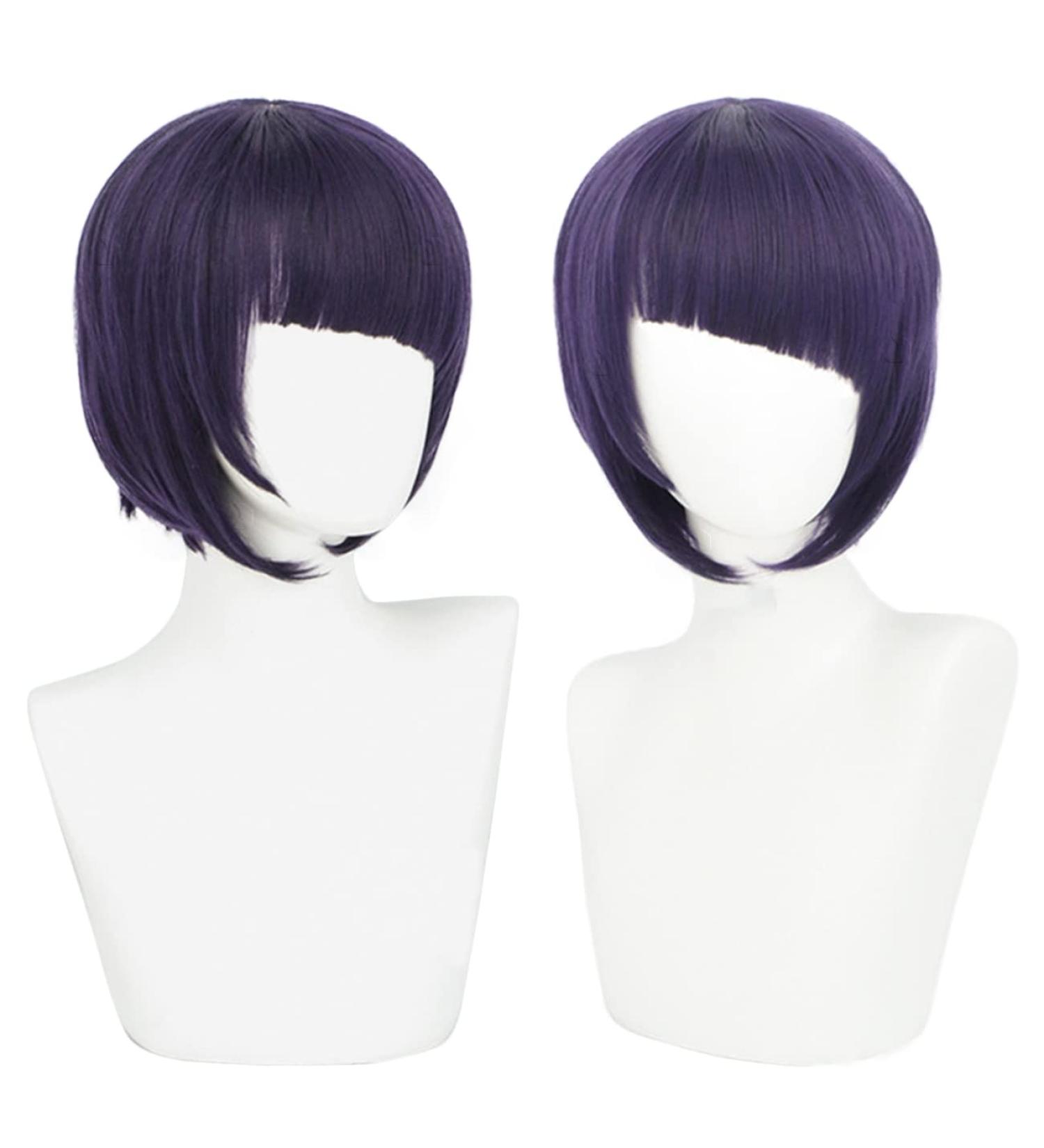 Lwiuentx MHA Cosplay Jirou Kyouka Short Black Purple Wig | Free Wig Cap Included | International Shipping - Buy Online on GoSupps.com