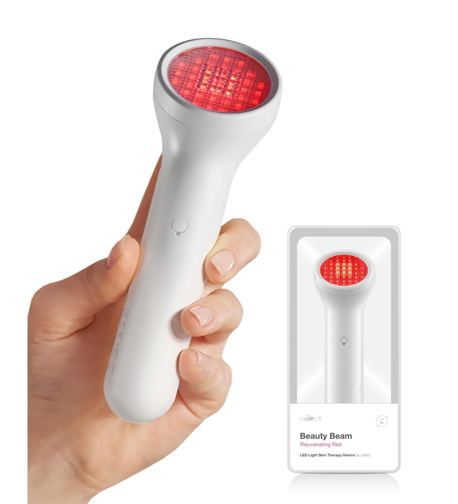 CELLECT Rejuvenating Red LED Beauty Beam - Handheld Infrared Therapy Facial Spa & Collagen Skincare Device for Wrinkles & Fine Lines - Buy Online on GoSupps.com