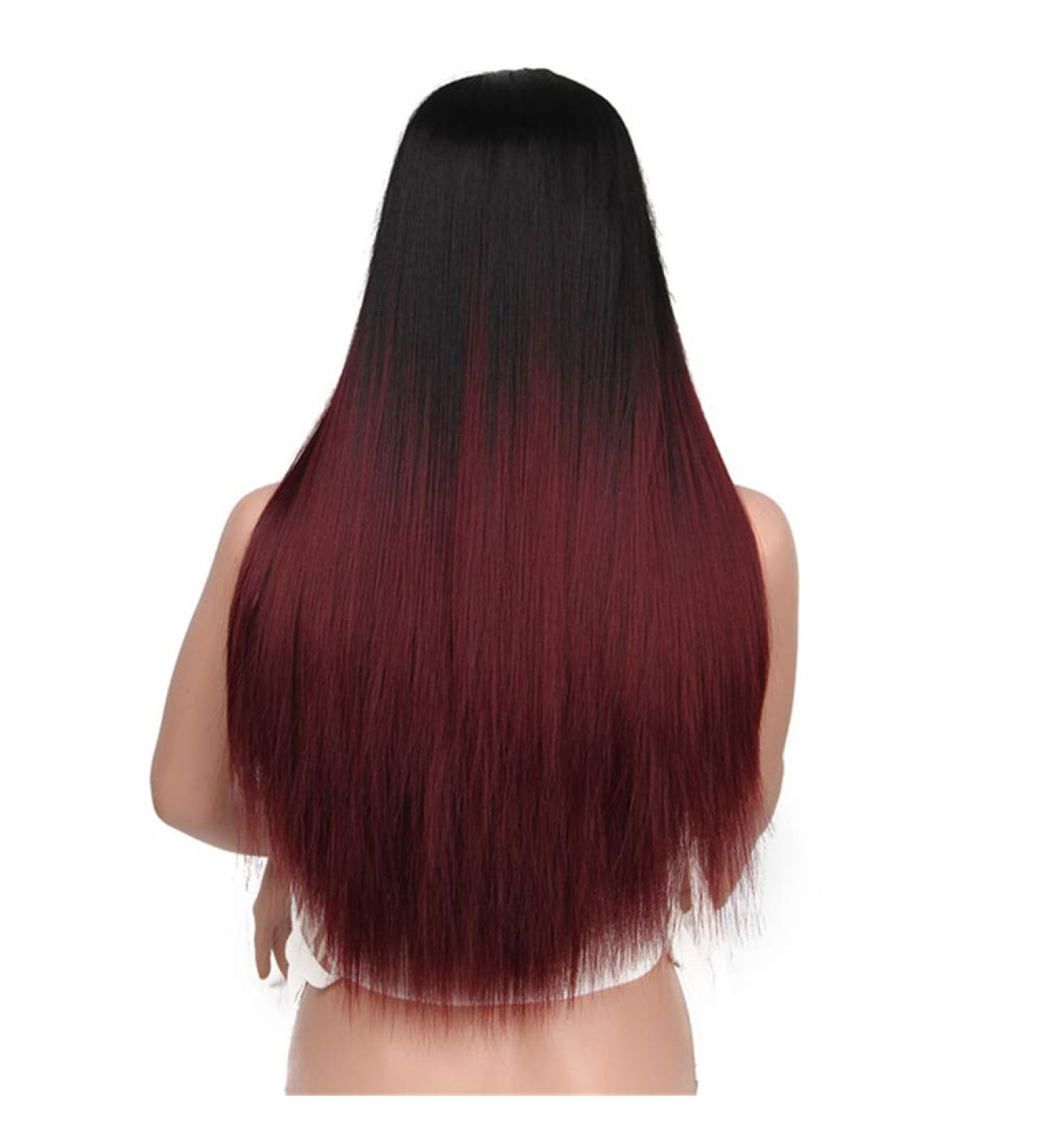 Shop Stylish 24 Inch Purple Ombre Wig | Long Straight Hair - Ladies Pink Yellow Orange Options Available - Buy Online on GoSupps.com