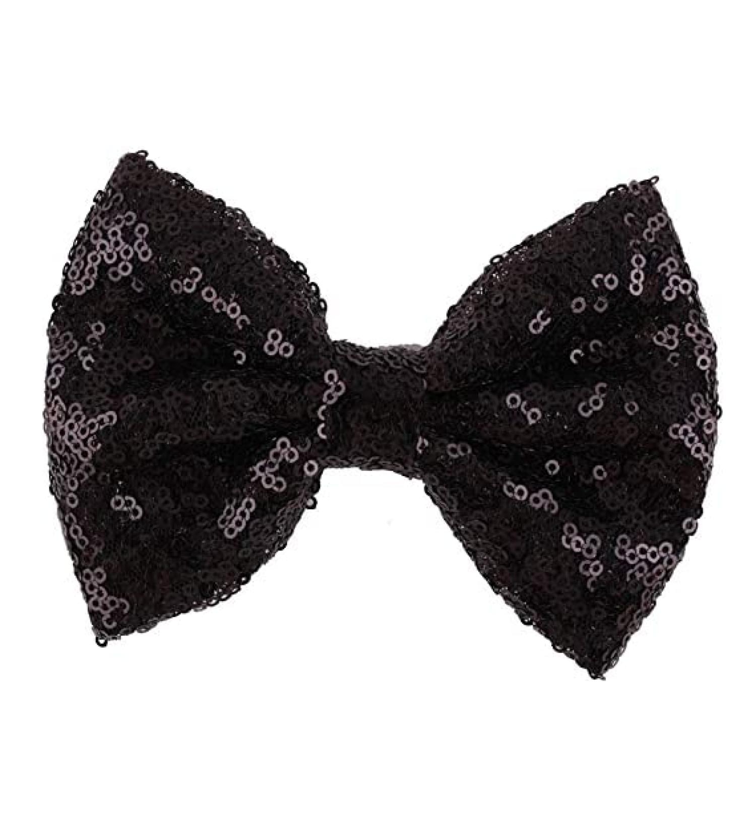 Kewl Fashion Girl's Lovely Multicolor Sequins Bow-knot Hair Clips Hair Accessories for Photography Party Festivals (Black)