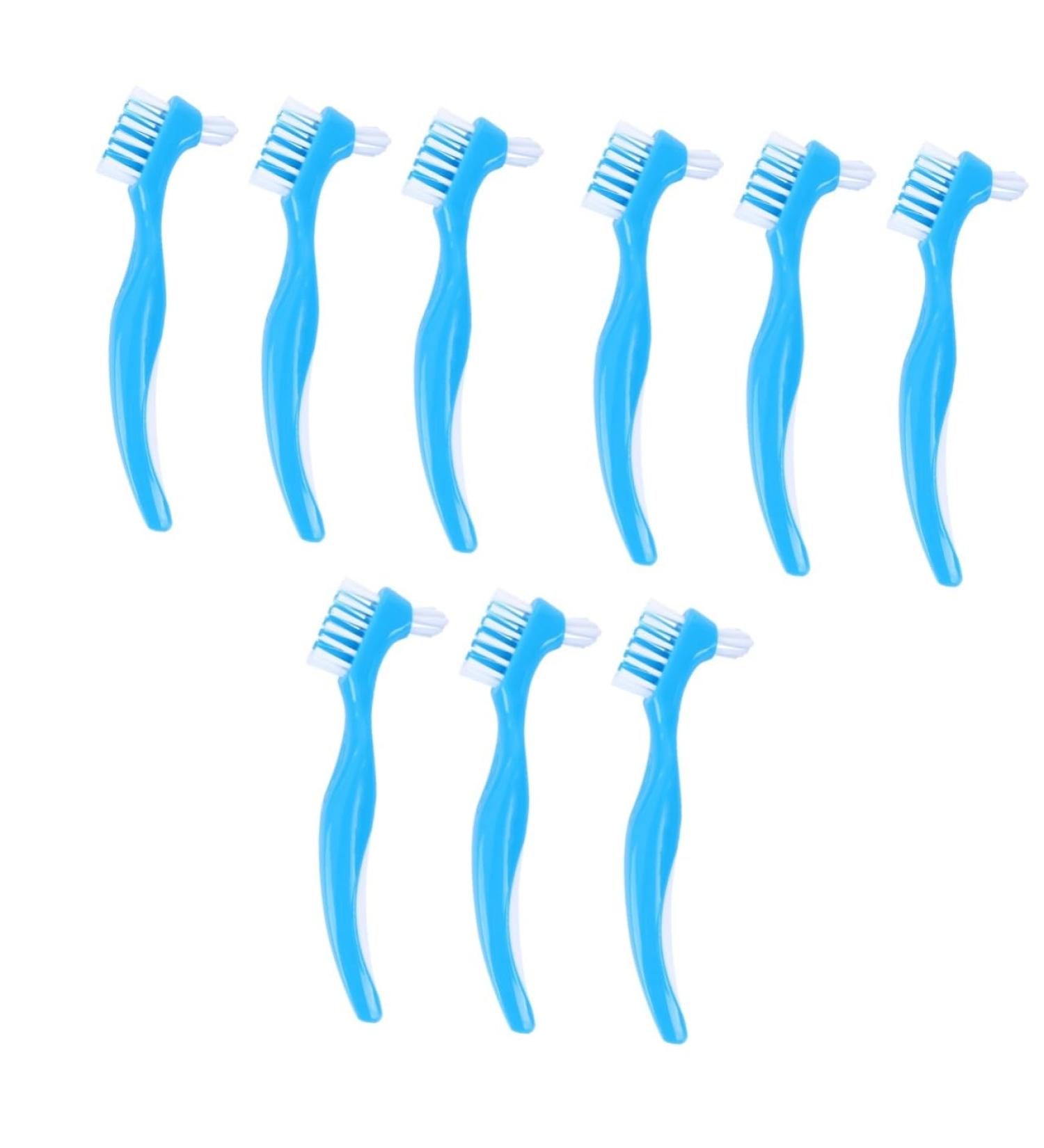 Buy Healvian 9 STK Prosthesis Care Toothbrush Set - Portable Cleaning Brush for False Teeth | Double Prosthetic Toothbrush & Retainer Case - Buy Online on GoSupps.com